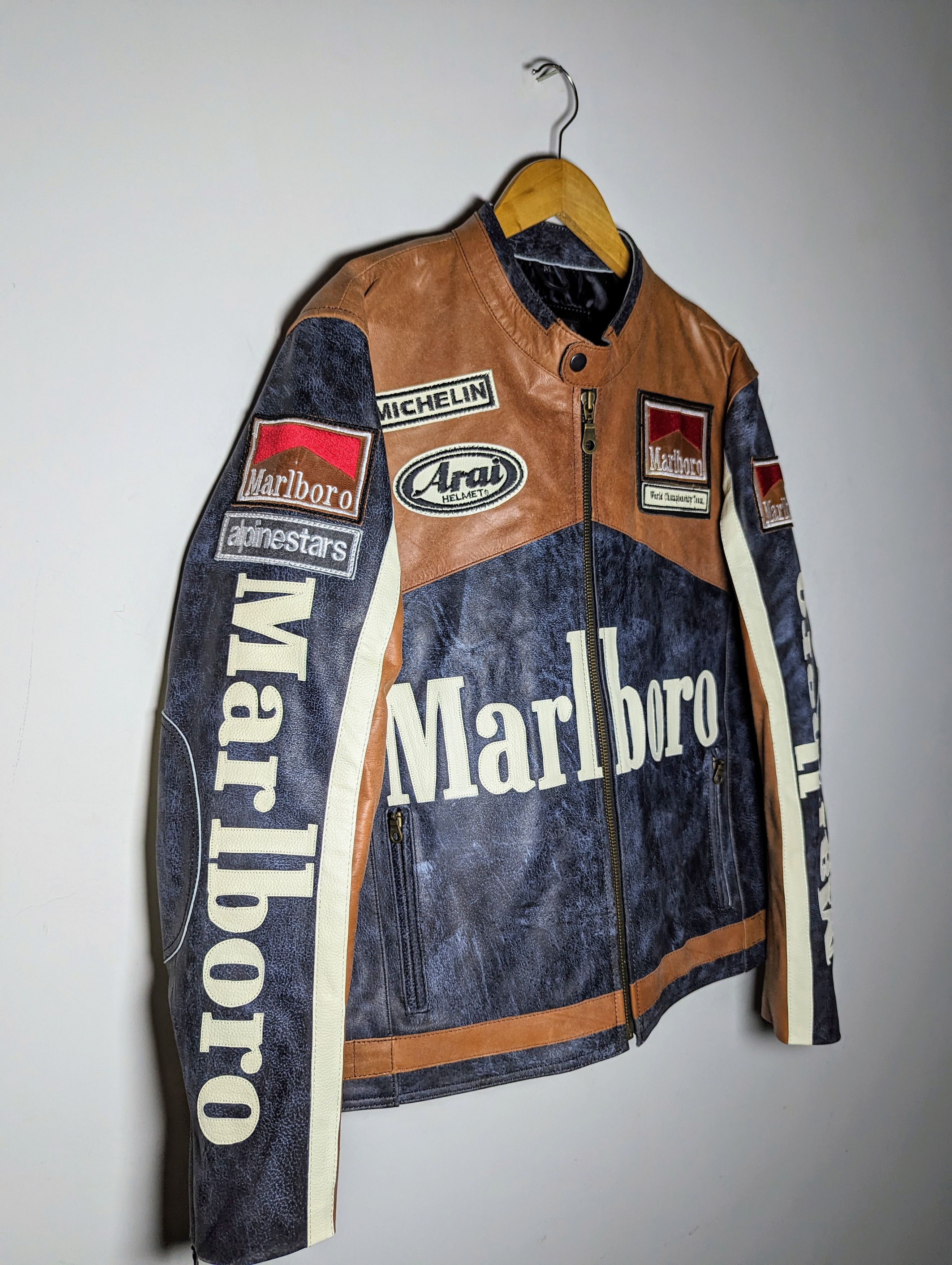 Vintage 🔥 RARE MARLBORO 🔥 LEATHER JACKET VINTAGE STREETWEAR Size US XXL / EU 58 / 5 - 5 Thumbnail