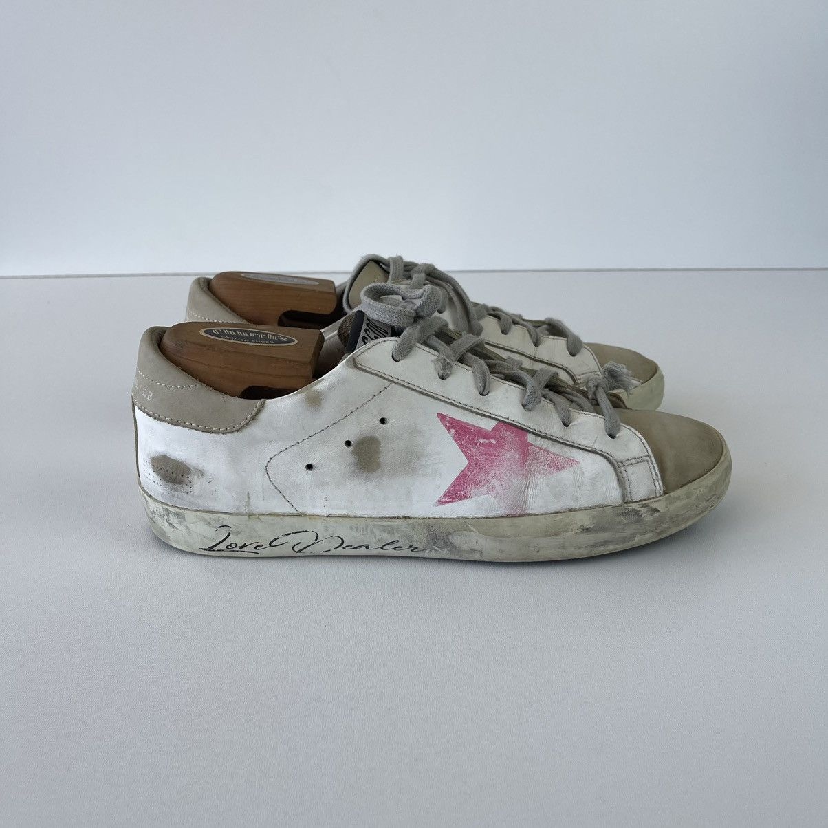 Golden Goose Golden Goose Love Dealer GGDB Superstar Leather Sneakers Size US 8 / EU 41 - 4 Thumbnail