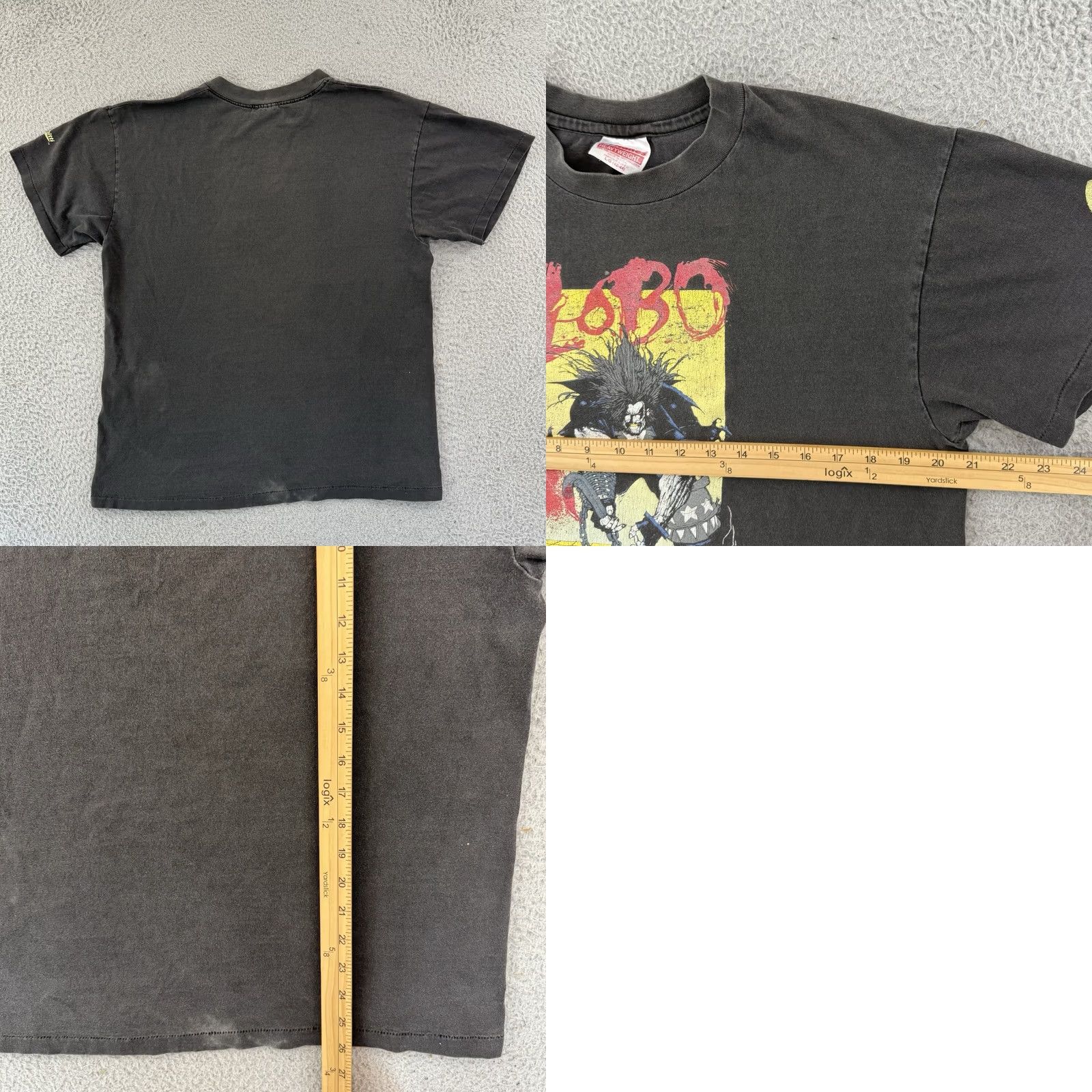 Hanes Vintage Lobo Shirt Mens Large Black DC Comics Graphitti 90s Short Sleeve Promo Size US L / EU 52-54 / 3 - 8 Thumbnail
