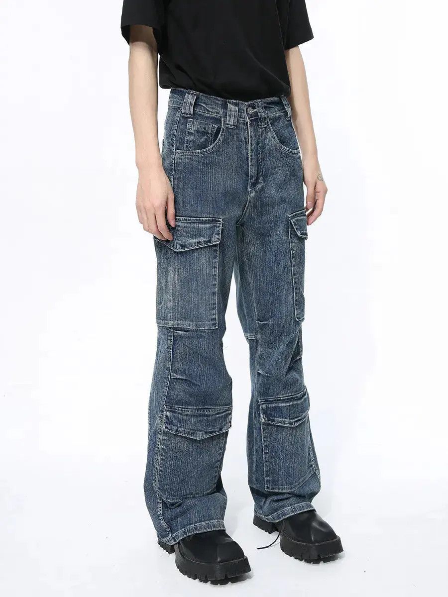 Retro loose high street pocket jeans