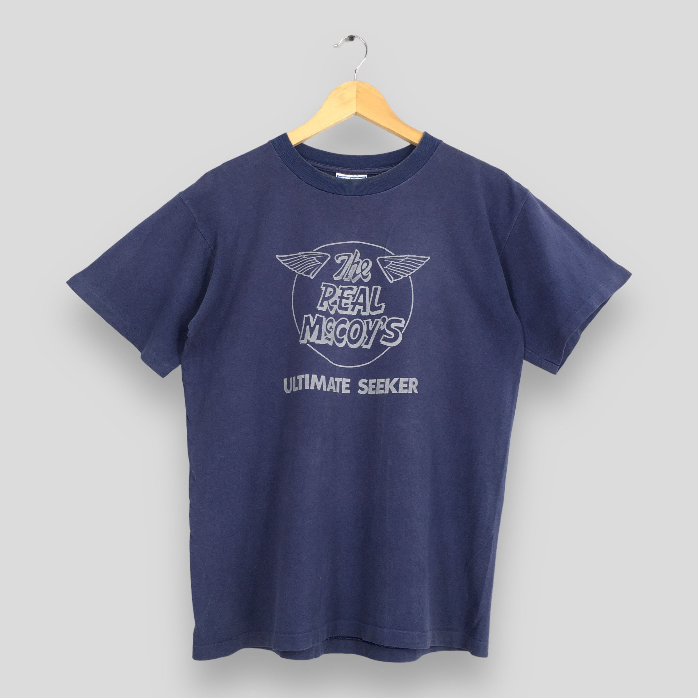 The Real McCoy's Vintage 90's Real Mccoy's Japan Blue Tshirt Medium Size US M / EU 48-50 / 2 - 1 Thumbnail