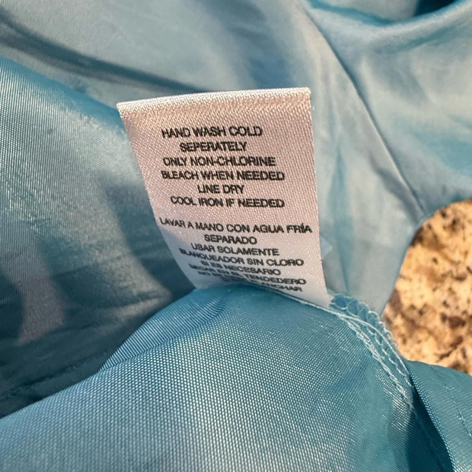 Agora Agora shimmery teal suit jacket/top large gold buttons SZ M Size M / US 6-8 / IT 42-44 - 7 Thumbnail