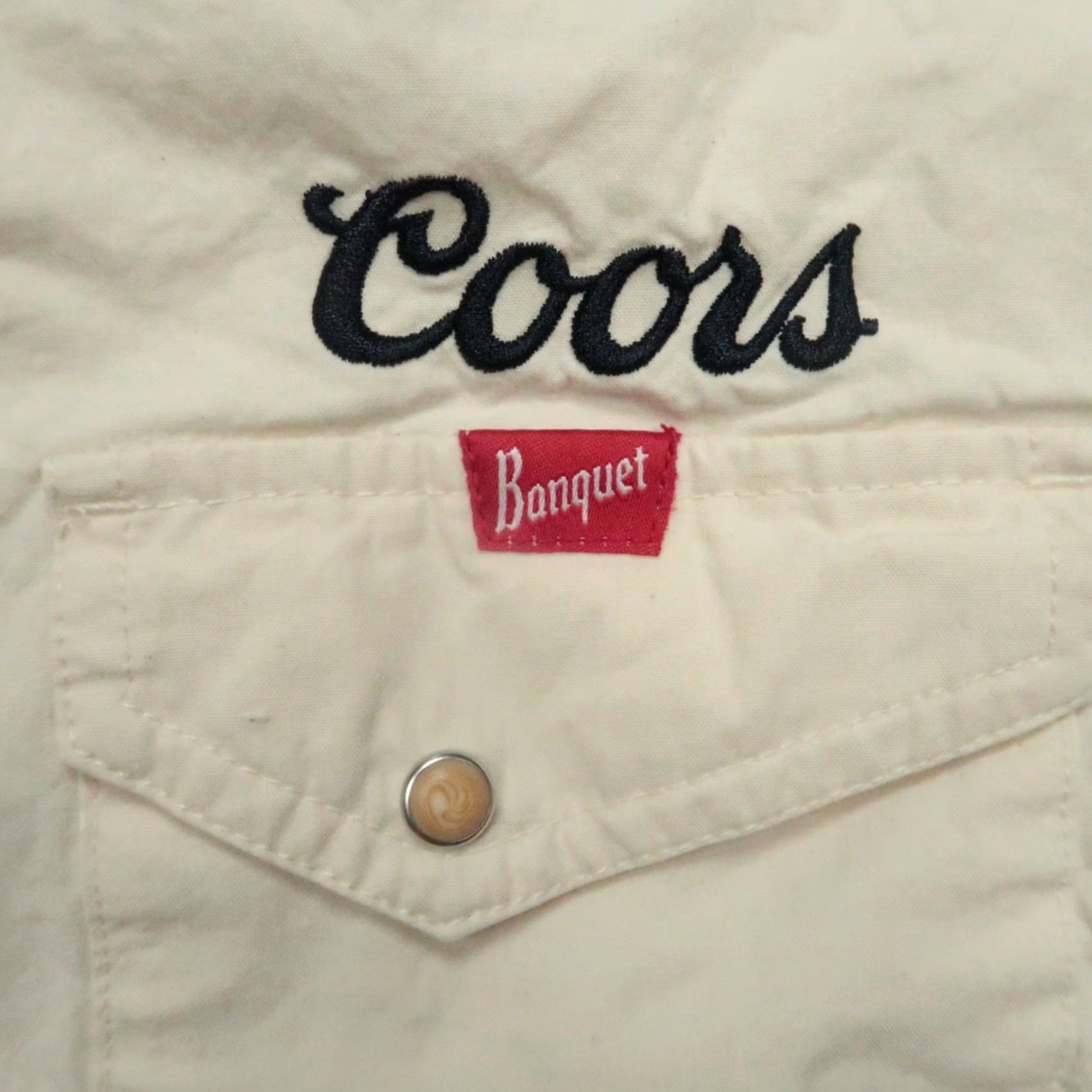 Huckberry Coors Banquet Shirt Mens Medium Beige Western Pearl Snap Long Sleeve Size US M / EU 48-50 / 2 - 4 Thumbnail
