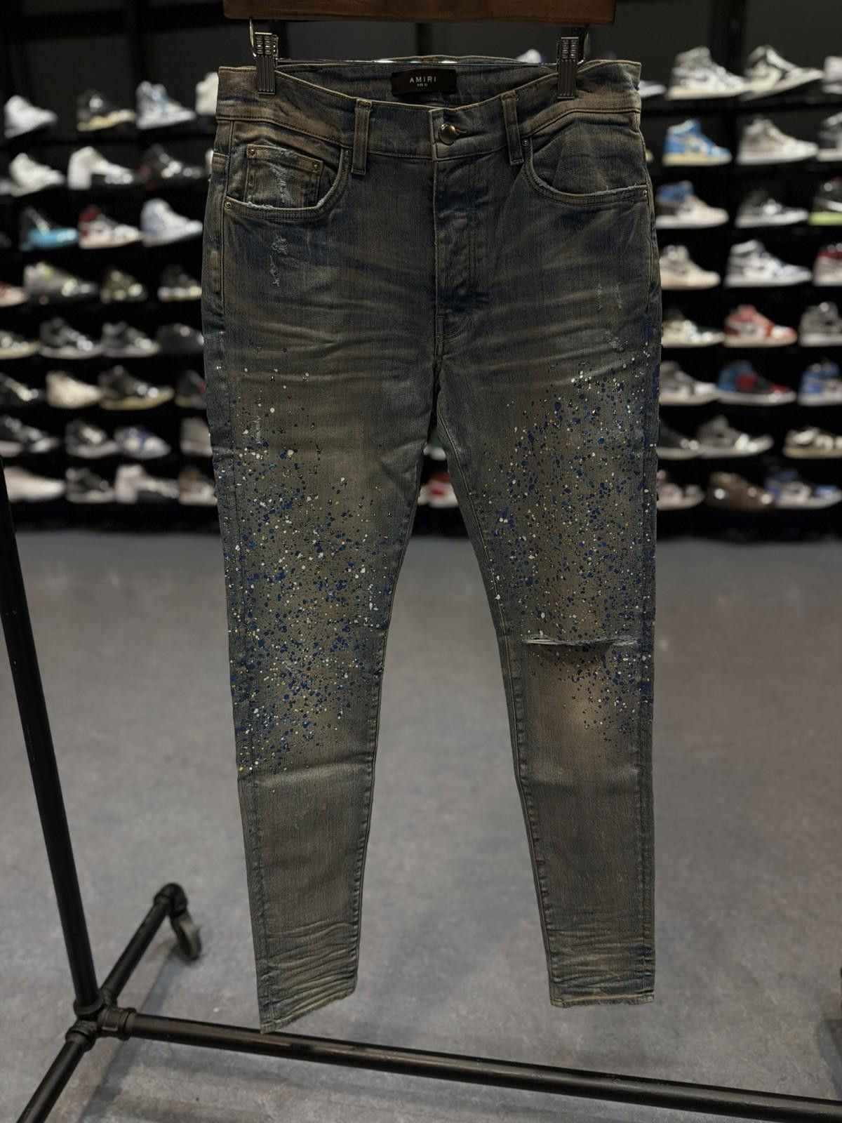 Amiri Size 32 Amiri Blue Crystal Painter Jeans 100% Authentic NEW Size US 32 / EU 48 - 1 Thumbnail