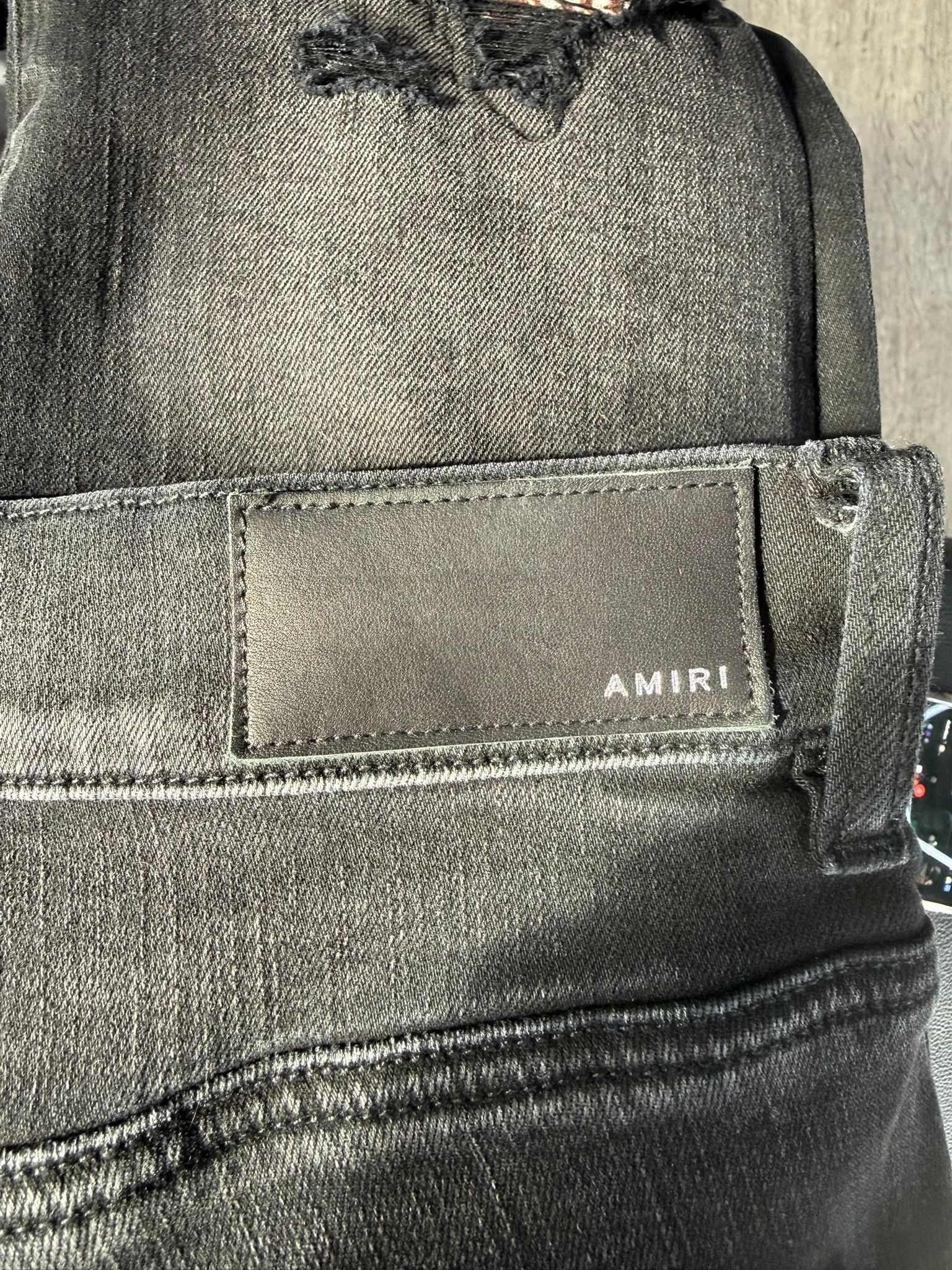 Amiri Amiri "Paisley Patch" distressed skinny jeans (Black/Orange) Size US 30 / EU 46 - 3 Thumbnail