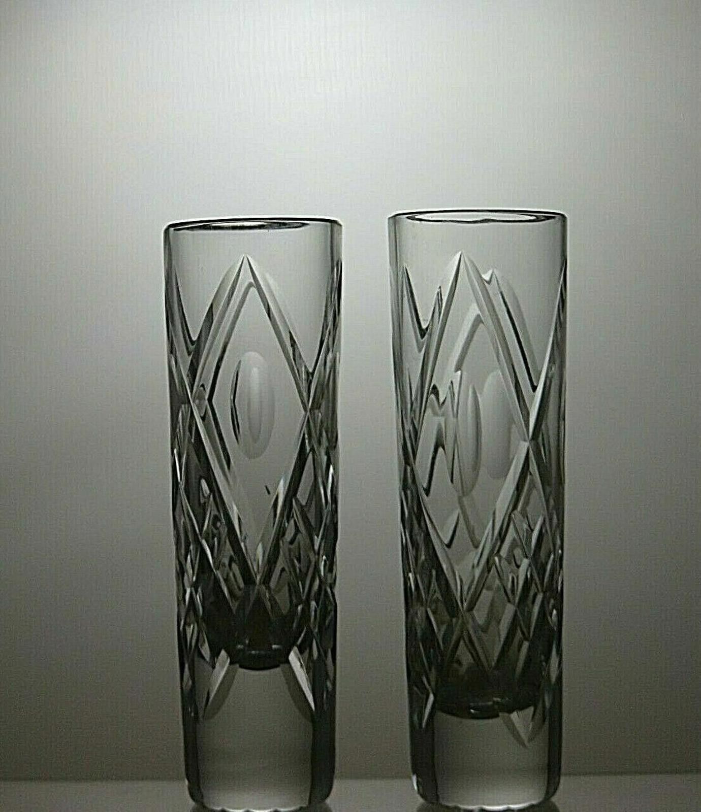 Other Royal Brierley Crystal Cut Glass Set Of 2 Vases 5 2/3" Size ONE SIZE - 2 Thumbnail