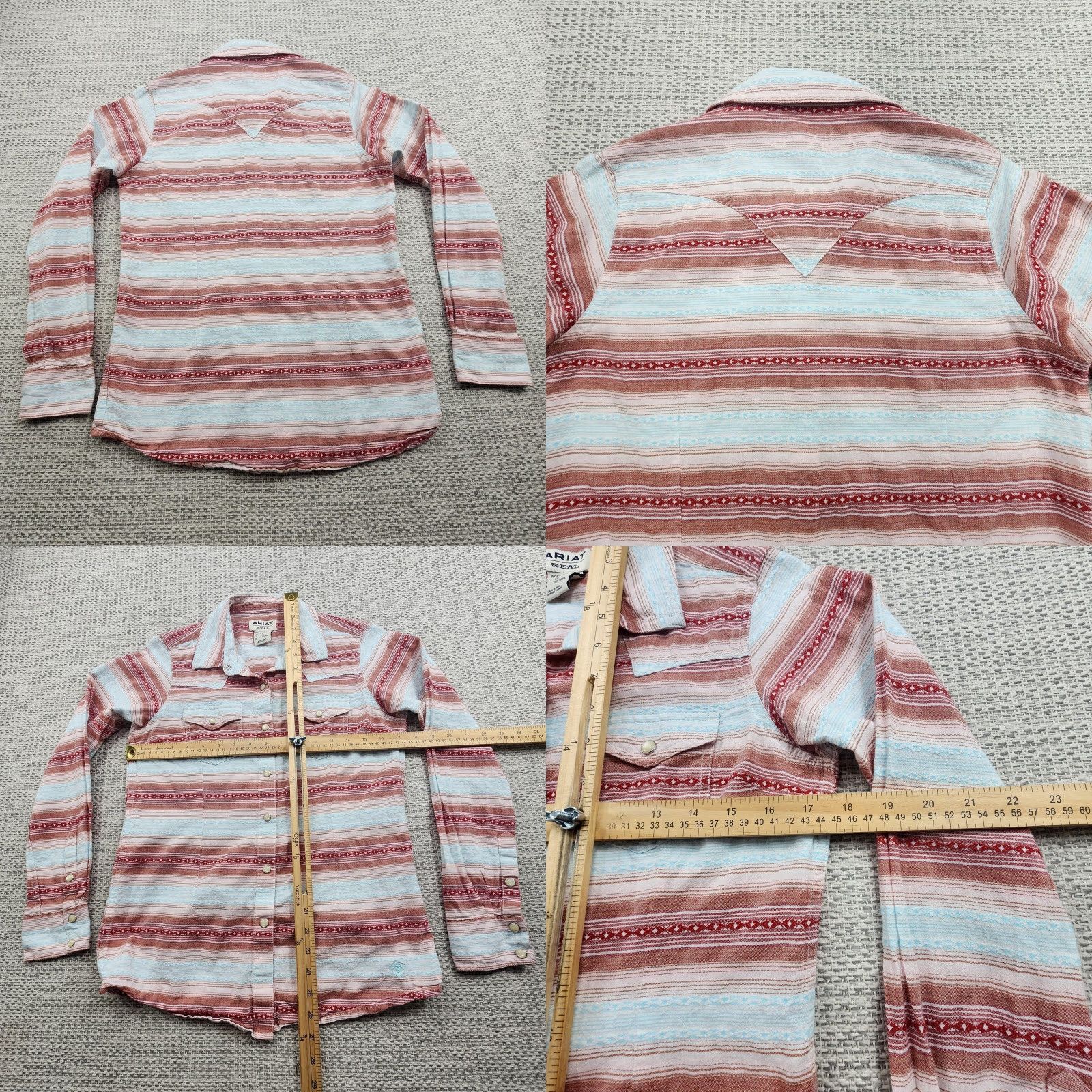 Ariat Ariat REAL Shirt Womens Small Red Blue Western Snap Button Long Sleeve Cotton Size S / US 4 / IT 40 - 8 Thumbnail
