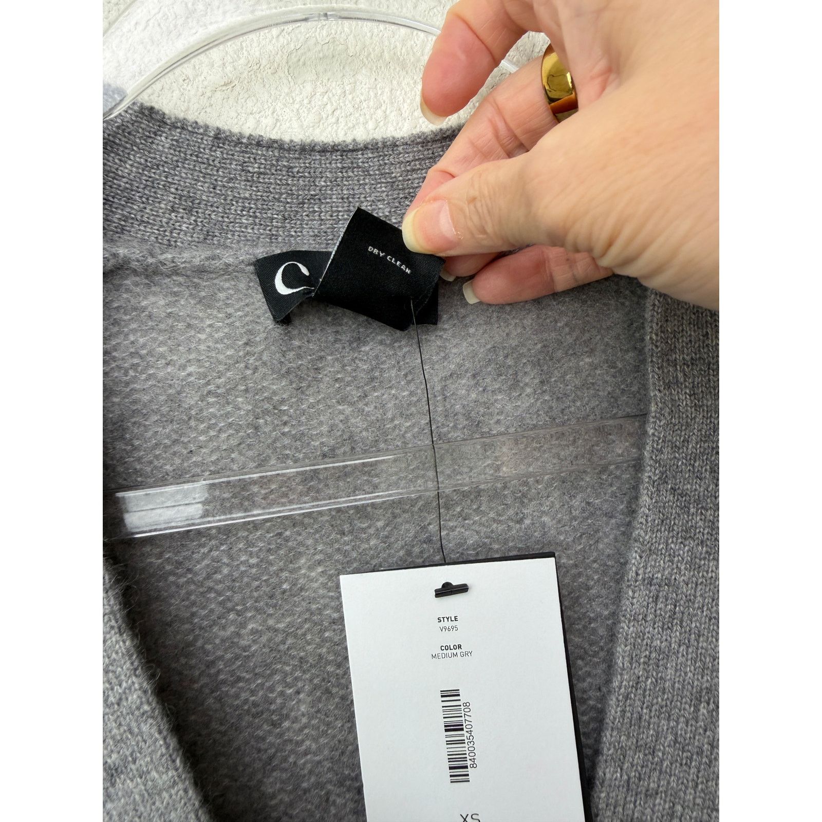 Bloomingdale's NWT C by Bloomingdales Gray Cashmere Cardigan Women XS Size XS / US 0-2 / IT 36-38 - 11 Thumbnail