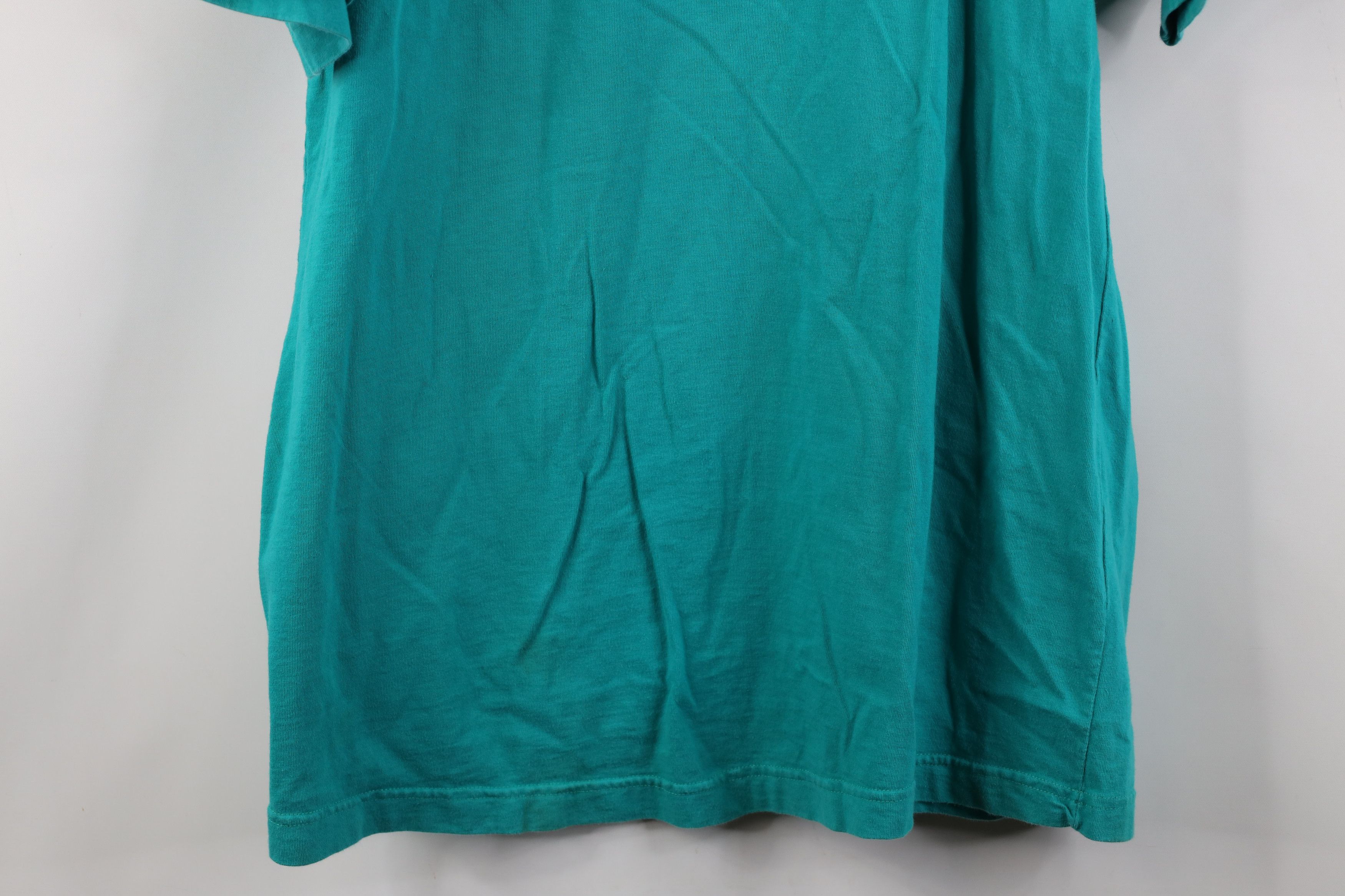 Hanes Vintage 90s Hanes Heavyweight Cotton Henley T-Shirt Teal Size US XL / EU 56 / 4 - 14 Thumbnail