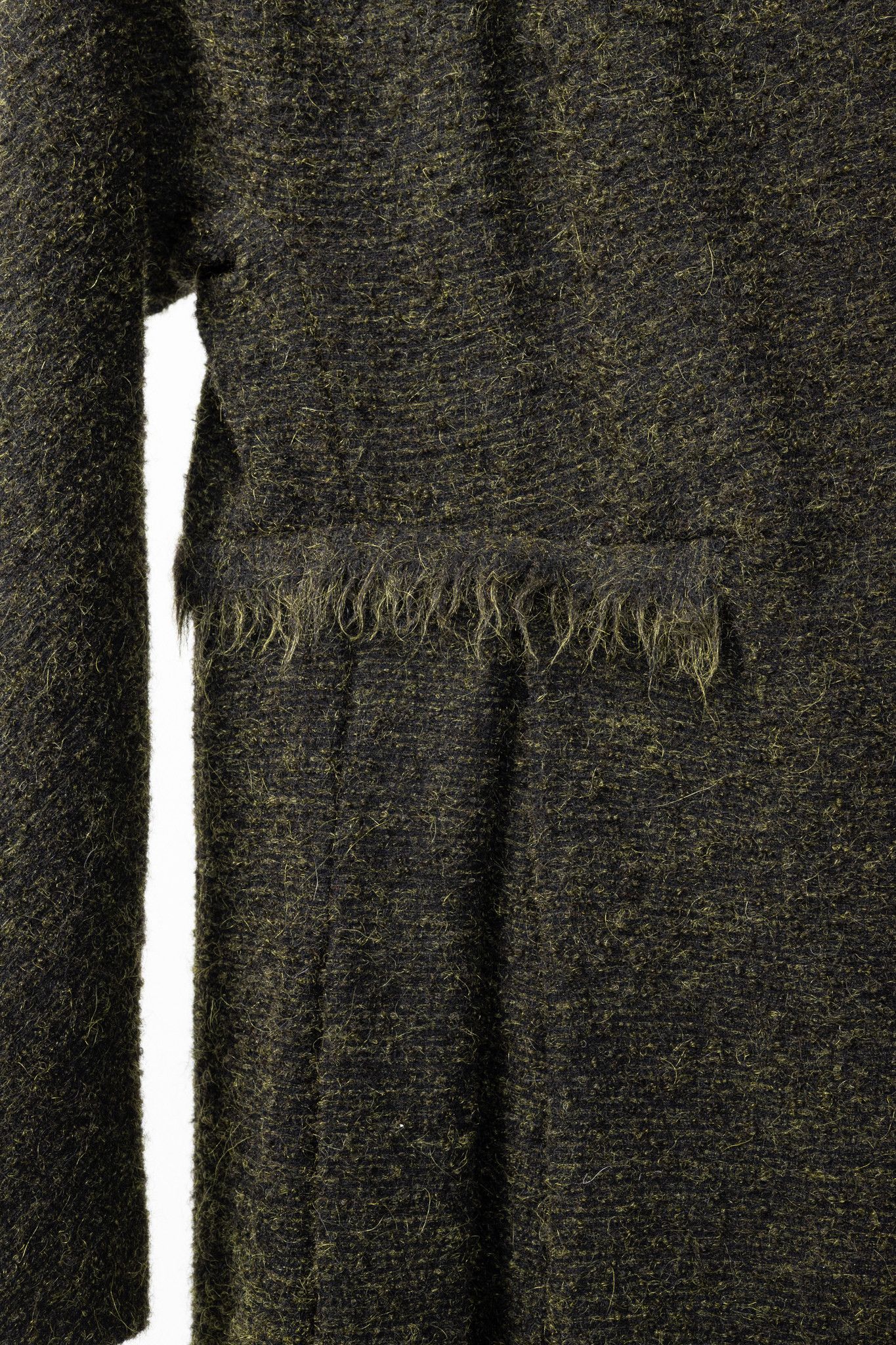 Damir Doma Damir Doma PF15 Green Wool-Blend Fringe-Trim Coat Size S / US 4 / IT 40 - 8 Thumbnail