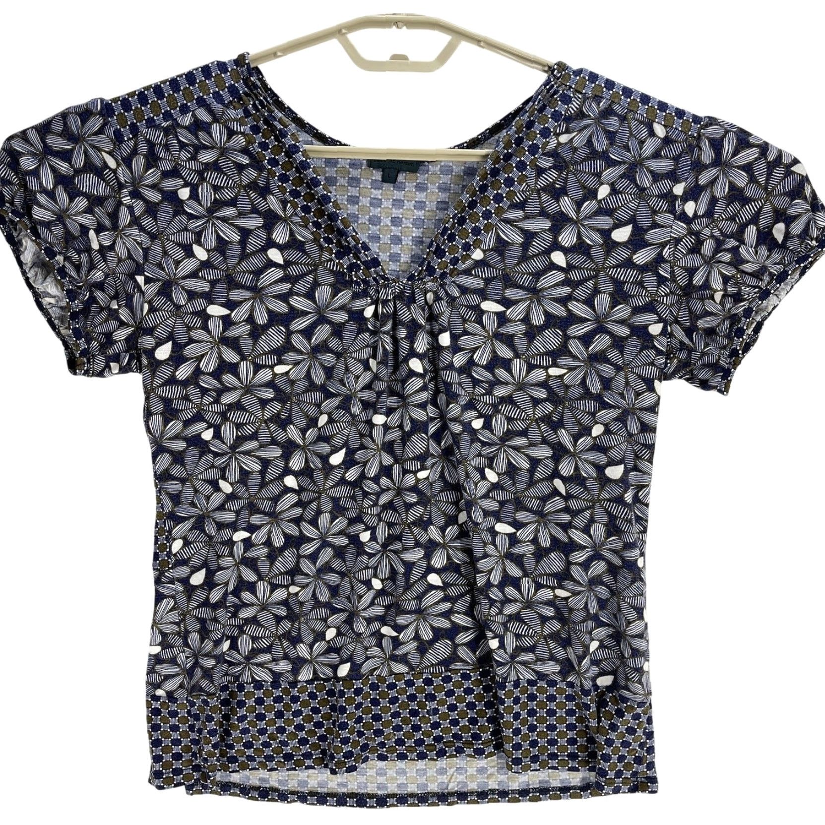 Vintage Left of Center Blouse Purple V-Neck Bohemian Y2K Floral Shirt Women L Size L / US 10 / IT 46 - 2 Thumbnail