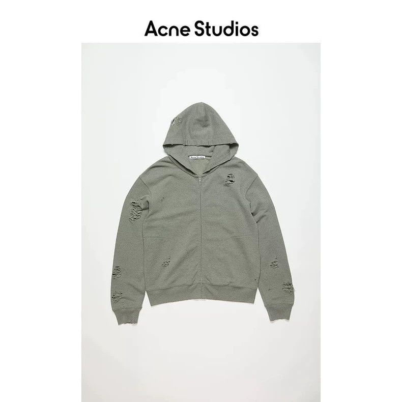 acne studios Make old ripped logo hoodies 2504-Nextarrow