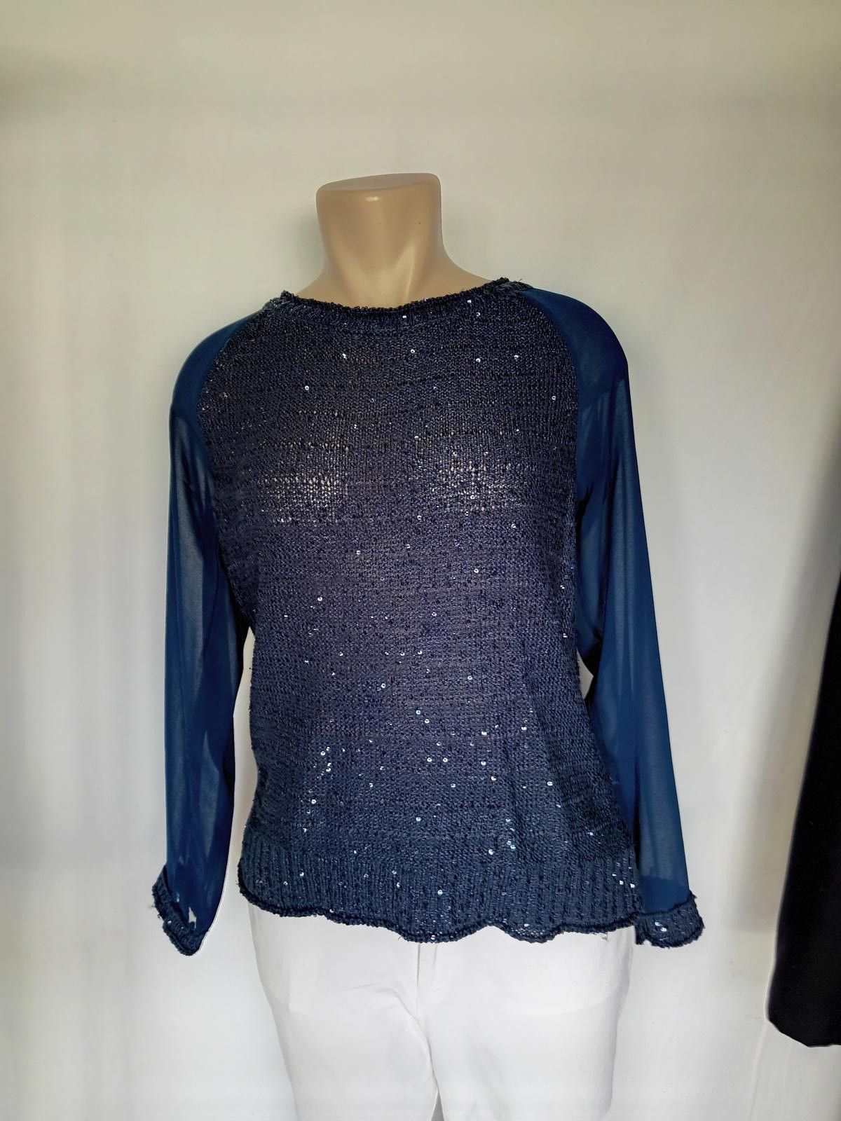 Designer Stunning Women's Inc Navy Sequined Top Size M / US 6-8 / IT 42-44 - 1 Thumbnail