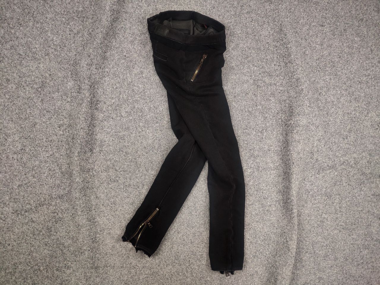 Vintage Road To Awe R+A Design Avant Garde Black Skinny Zip Pants Size 30" / US 8 / IT 44 - 1 Thumbnail