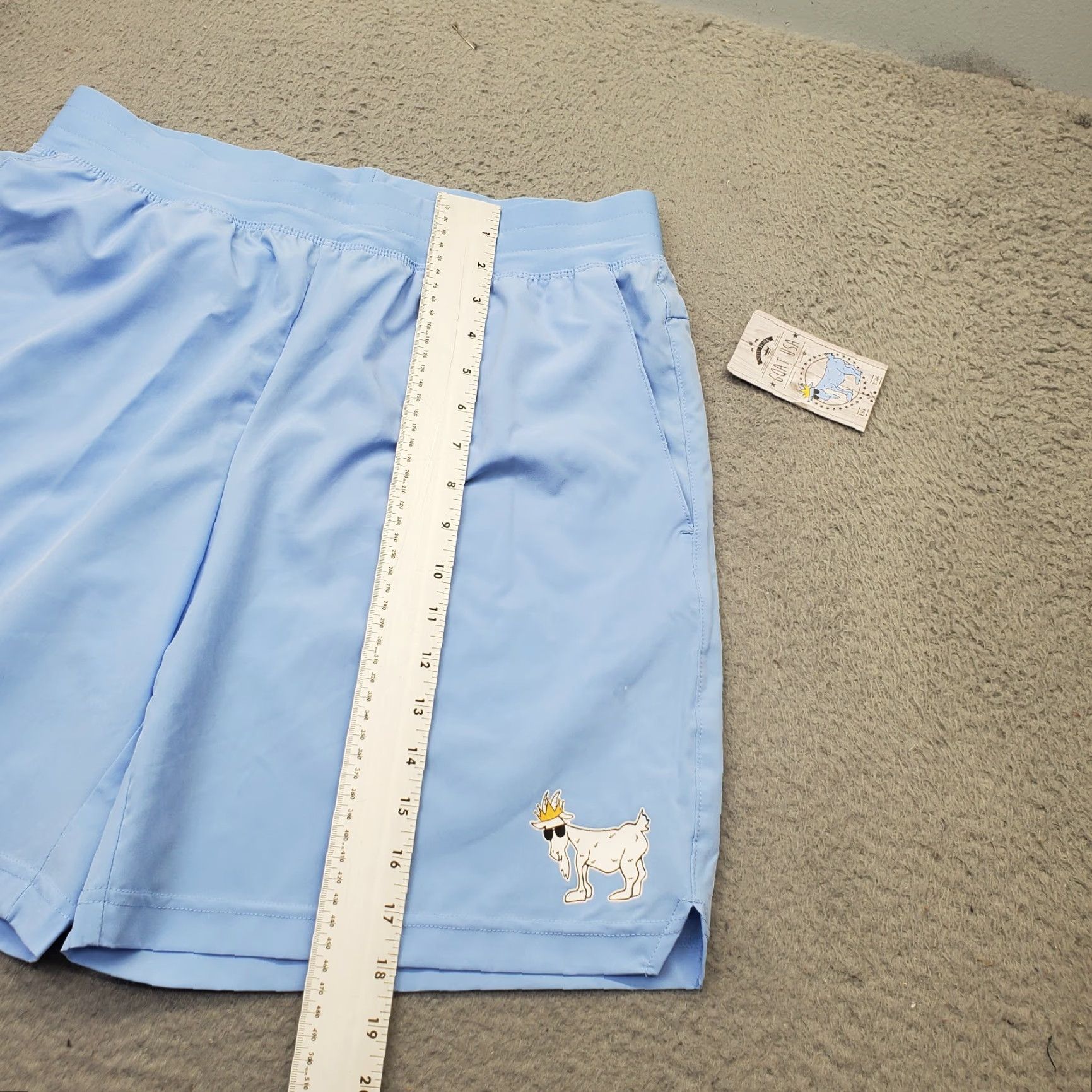 Vintage GOAT USA Shorts Womens M Blue Stretch Athletic Running Side Slit High Waist Size 32" / US 10 / IT 46 - 4 Thumbnail