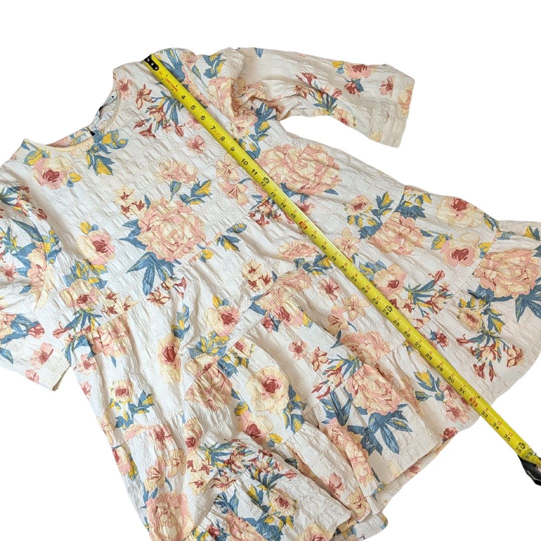Zara Zara Pastel Floral Tiered Babydoll Dress | Women's XXL Size XXL / US 16-18 / IT 52-54 - 6 Thumbnail
