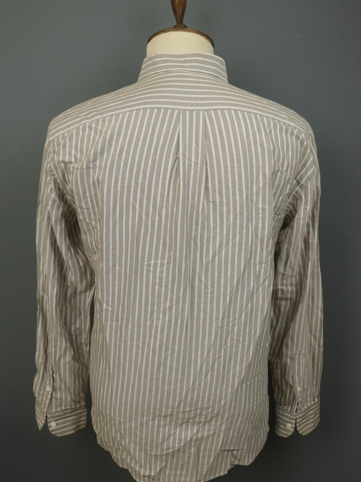Ermenegildo Zegna Zegna Brown Striped Chest Pocket Button Down Shirt Size L Size US L / EU 52-54 / 3 - 9 Thumbnail