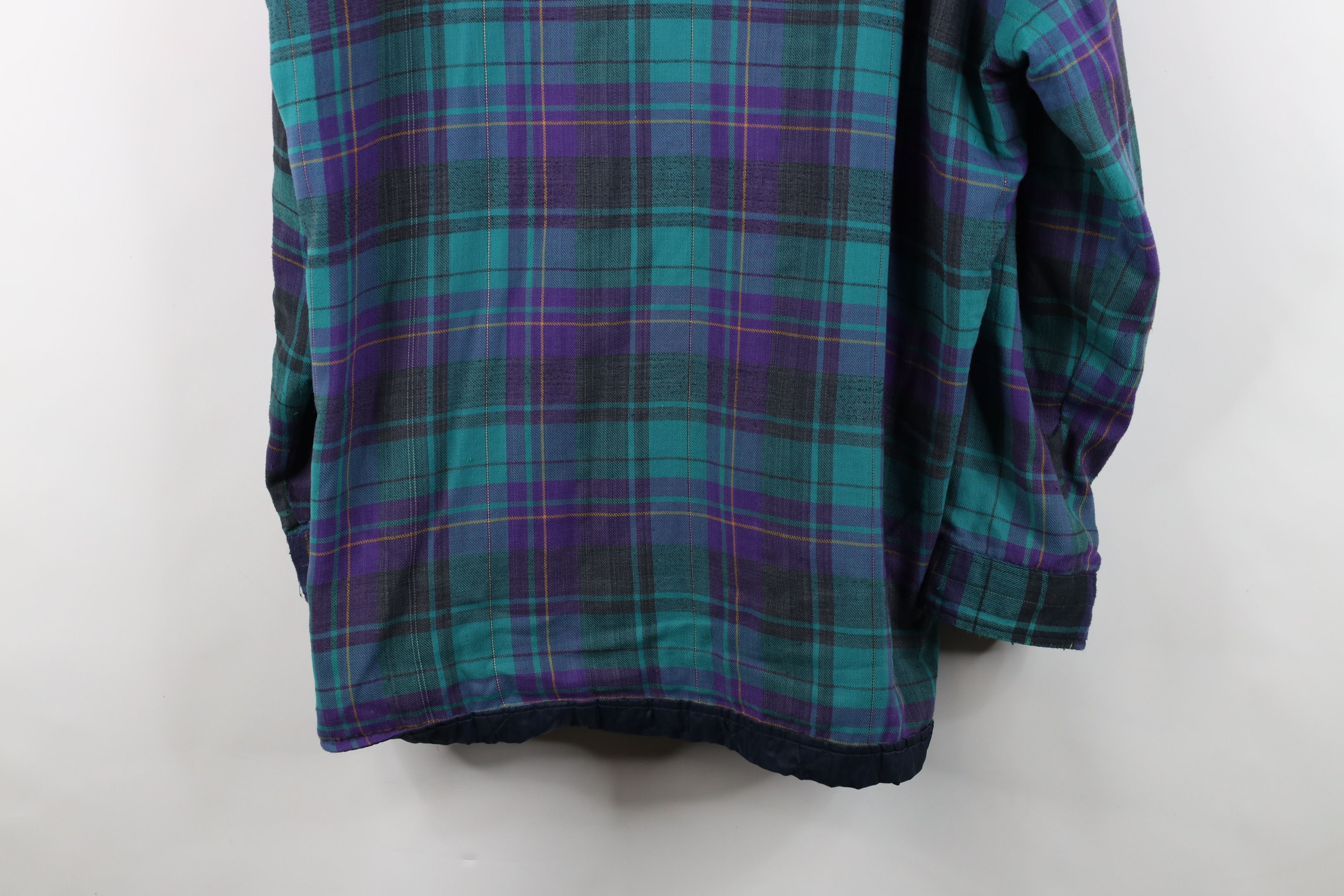 Vintage Vintage 90s Streetwear Quilted Flannel Shirt Jacket Shacket Size US L / EU 52-54 / 3 - 15 Thumbnail