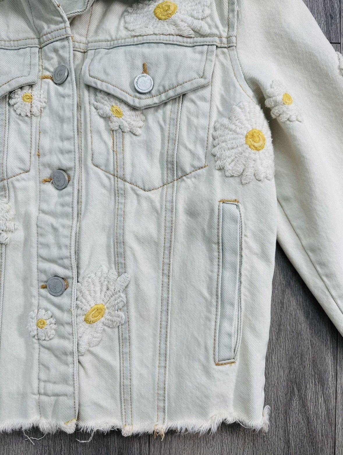 BLANKNYC Blank NYC Daisy Embroidered Denim Jacket Size XS / US 0-2 / IT 36-38 - 12 Thumbnail