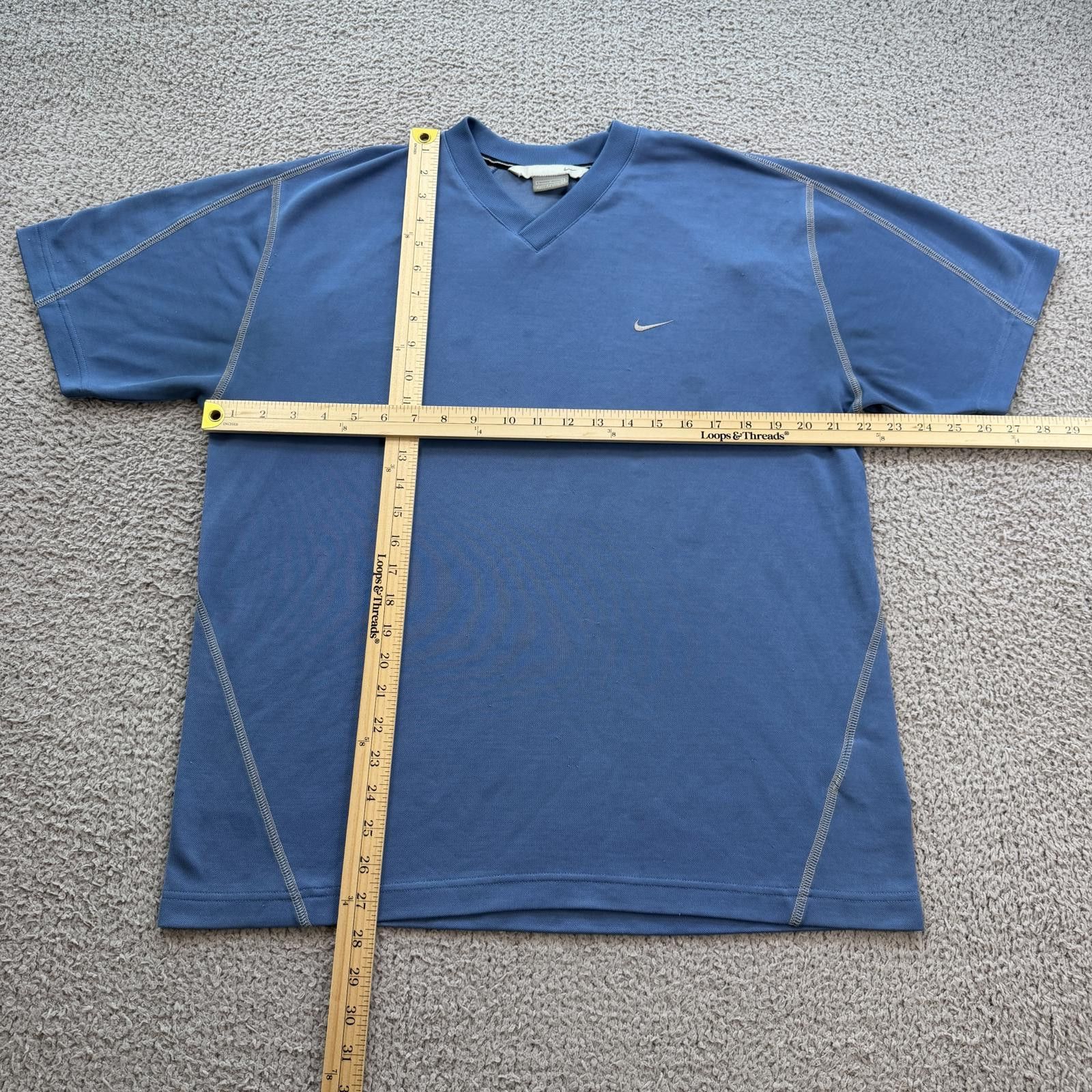 Nike Nike Y2K Blue Athletic Shirt Men Large Mini Swoosh Tee Size US L / EU 52-54 / 3 - 3 Thumbnail