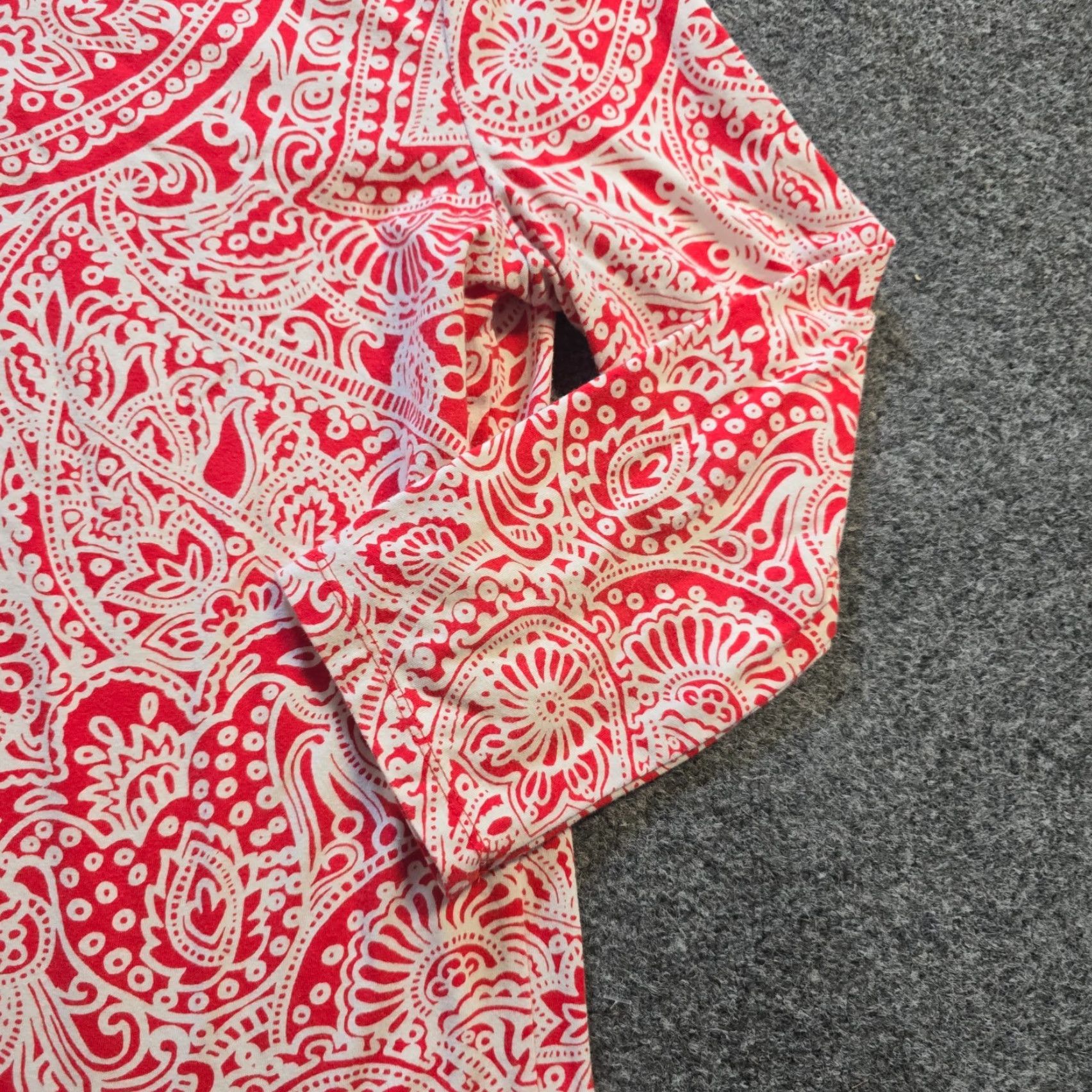 Talbots Talbots Top Womens Size M Red White Floral Boat Neck Stretch Casual Preppy Shirt Size M / US 6-8 / IT 42-44 - 3 Thumbnail