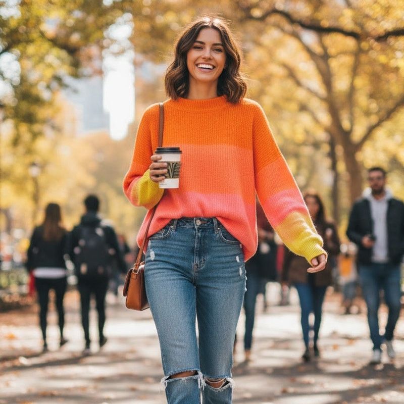 Free People Free People Orange/Pink Ombre Wool Blend Pullover Sweater, S Size S / US 4 / IT 40 - 3 Thumbnail