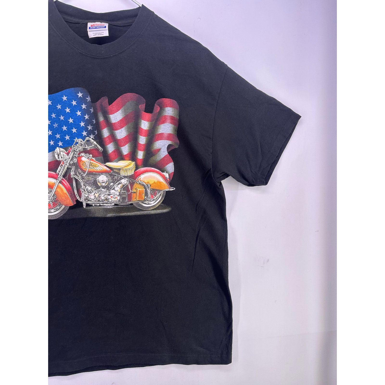 Hanes Hanes Heavyweight Indian Motorcycle With American Flag Sz L Size US L / EU 52-54 / 3 - 2 Thumbnail