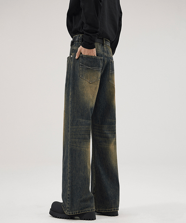 Japanese Brand × Jean Men's vintage distressed washed loose flared jeans Size US 32 / EU 48 - 5 Thumbnail