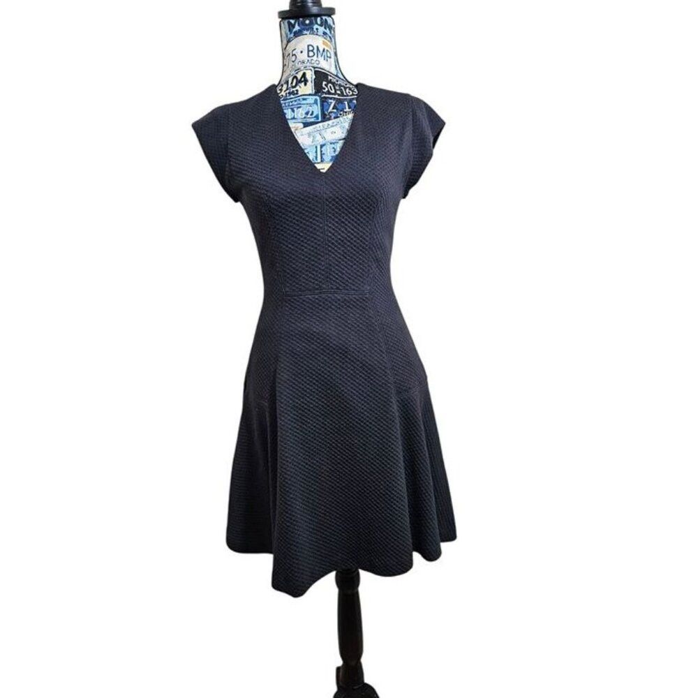 Rebecca Taylor Rebecca Taylor Textured V Neck Cap Sleeve Flare Dress Size Size XS / US 0-2 / IT 36-38 - 2 Thumbnail