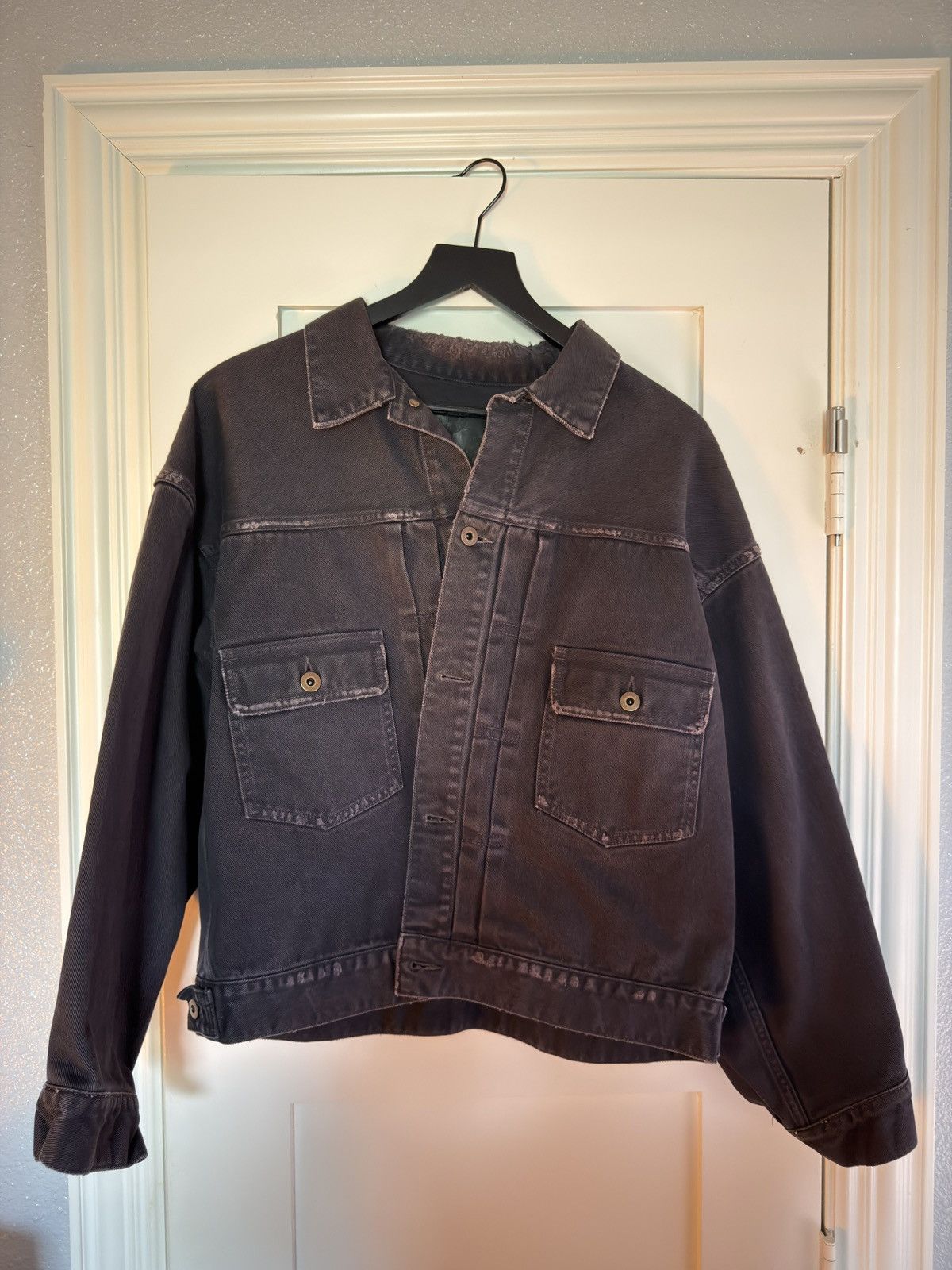 Vuja De Vuja De Kirk heavy work jacket in canvas nappa leather