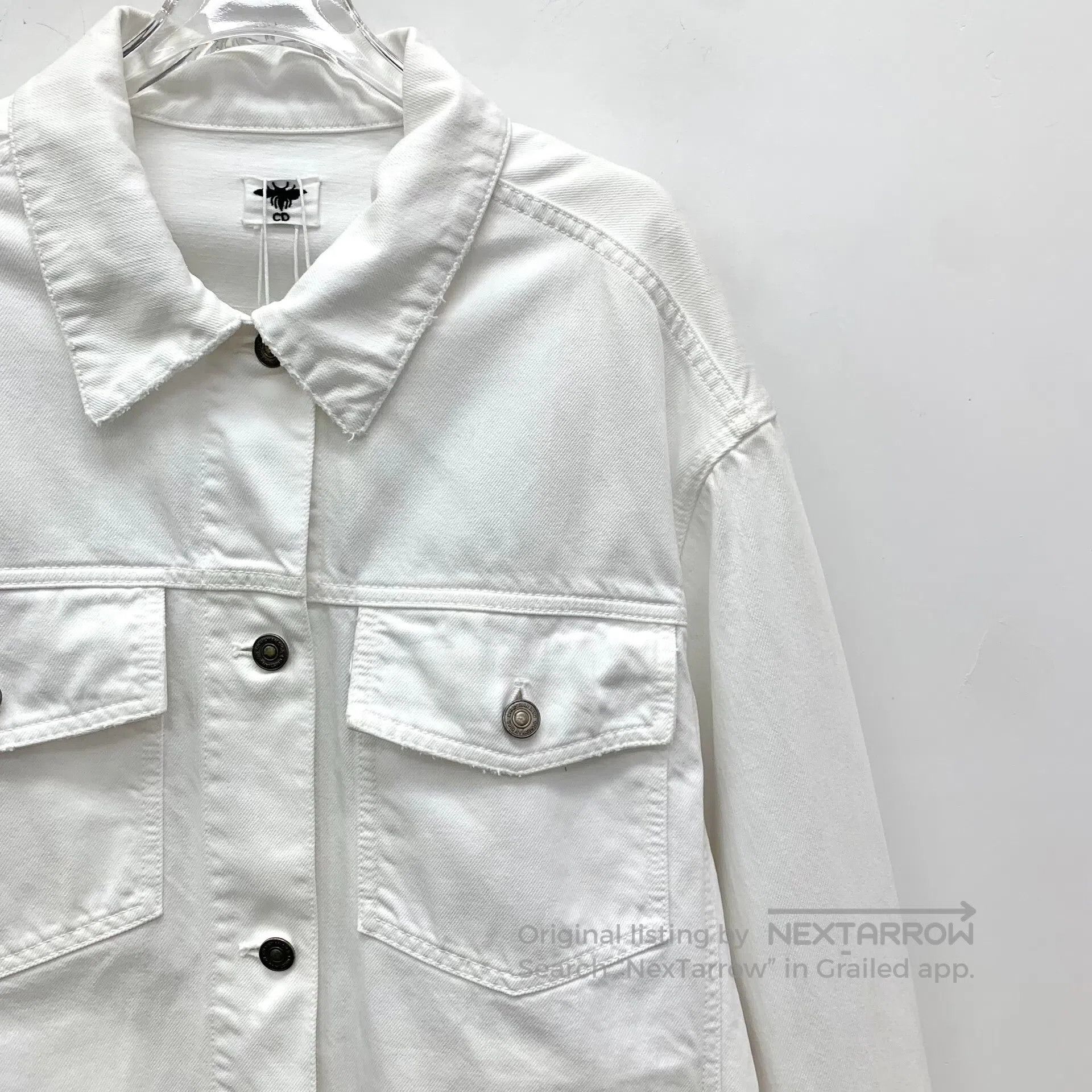 Dior Dior White bee embroidery cotton lapel single-breasted lon Size XS / US 0-2 / IT 36-38 - 3 Thumbnail