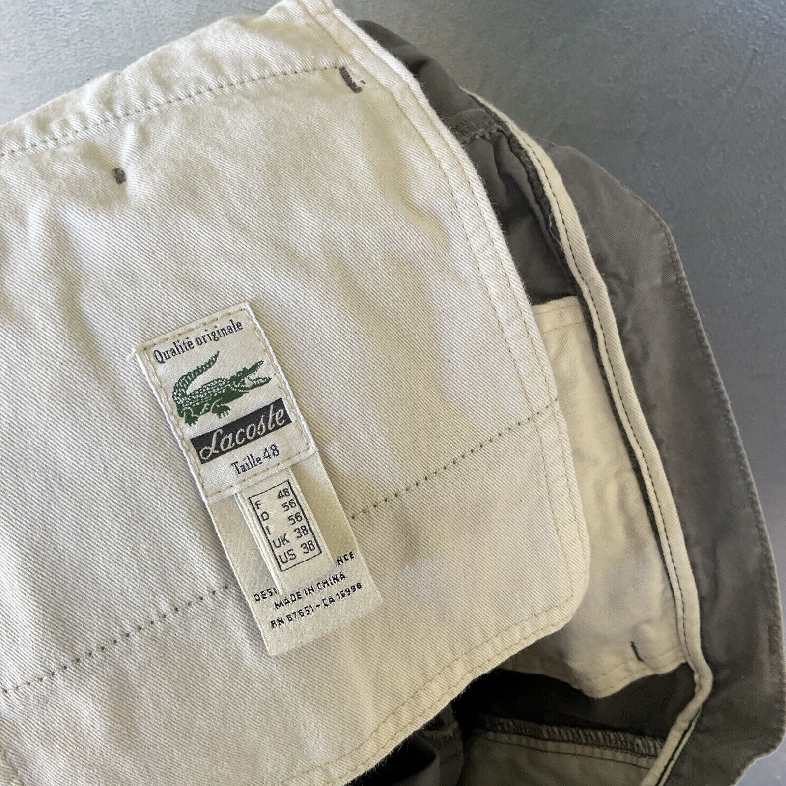 Lacoste Lacoste Shorts Mens US 38 Classic Fit Chino Gray Cotton Twil Size US 38 / EU 54 - 5 Thumbnail