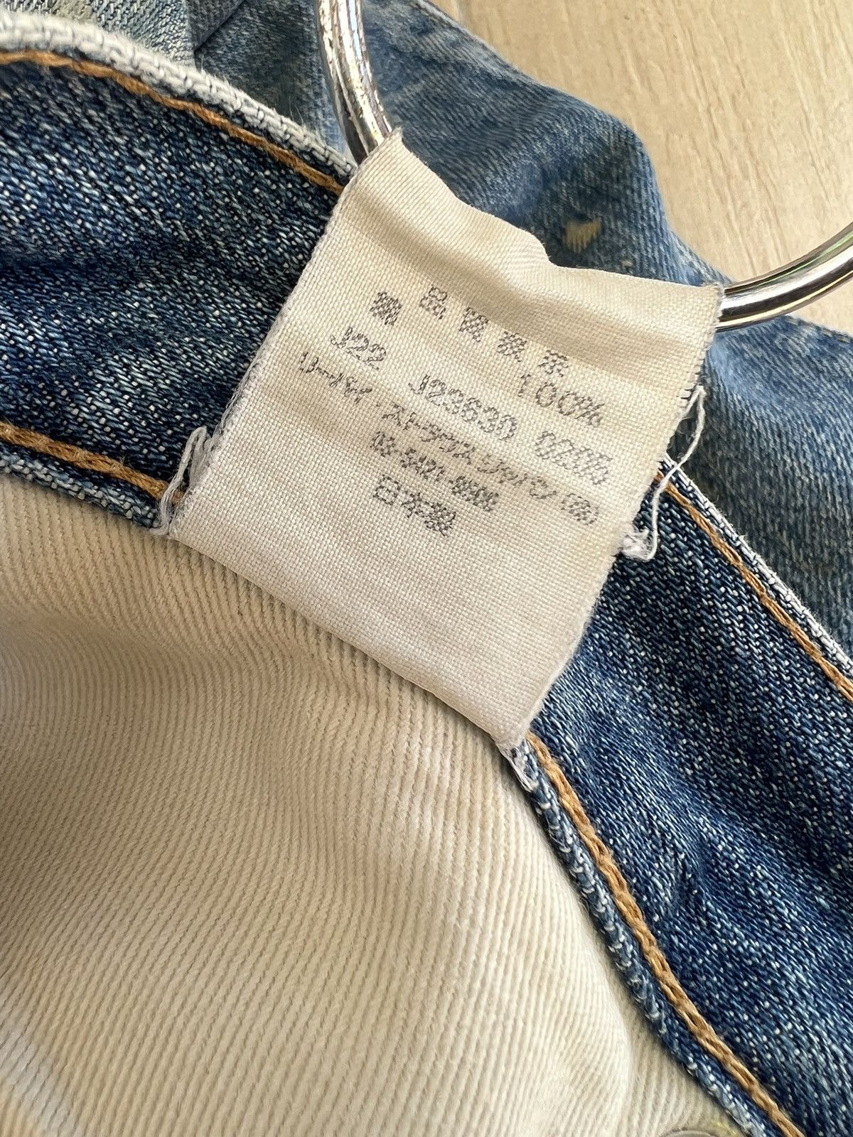 Levi's Vintage Clothing Dirty Mud 2005 LVC Levi’s 501 Big E Rip Denim Selvedge Jeans Size US 35 - 24 Thumbnail