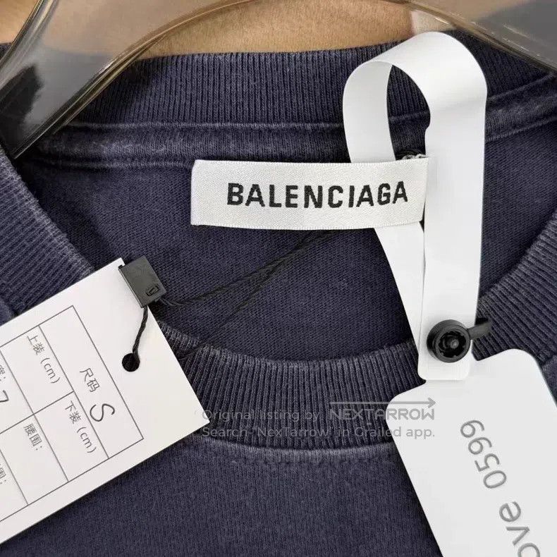 Balenciaga Balenciaga Navy Blue Wheat Short Sleeve Size US L / EU 52-54 / 3 - 2 Thumbnail