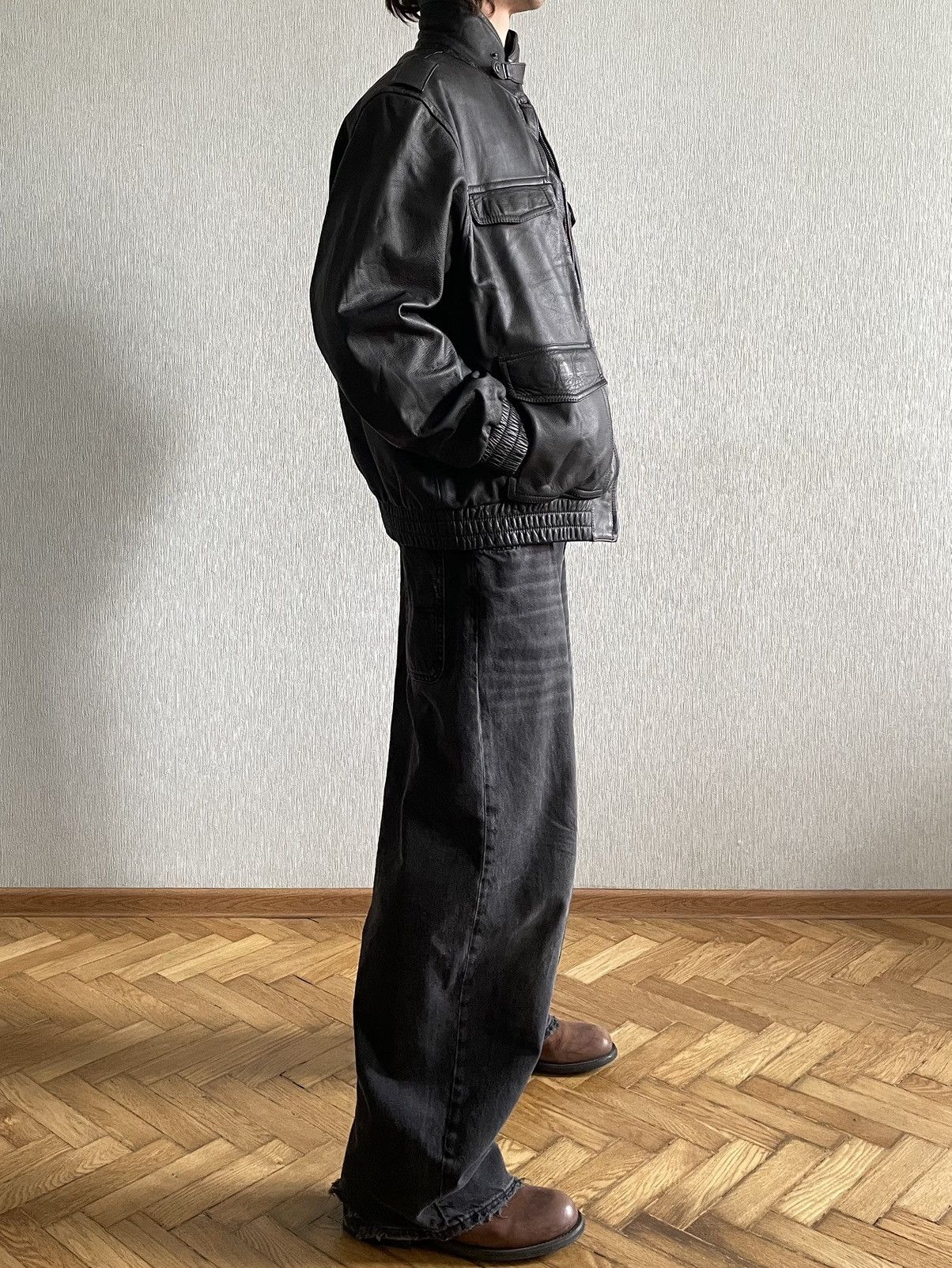 Vintage 1994 German Police Officer’s Jacket; Tanned Lambskin; Riri Size US XXL / EU 58 / 5 - 23 Thumbnail
