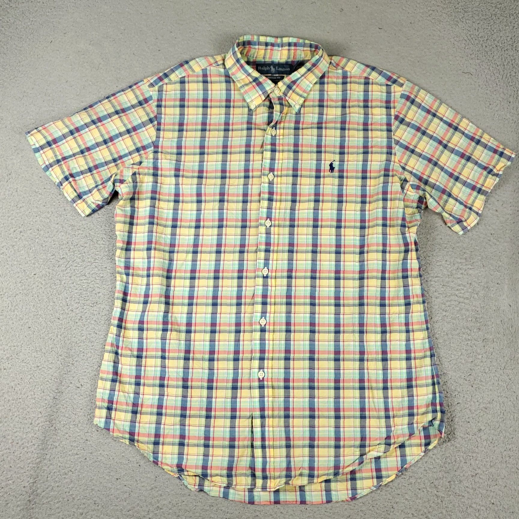 Ralph Lauren Ralph Lauren Shirt Mens Large Yellow Plaid Button-Up Short Sleeve Casual Classic Preppy 90s Style Mens Size US L / EU 52-54 / 3 - 3 Thumbnail
