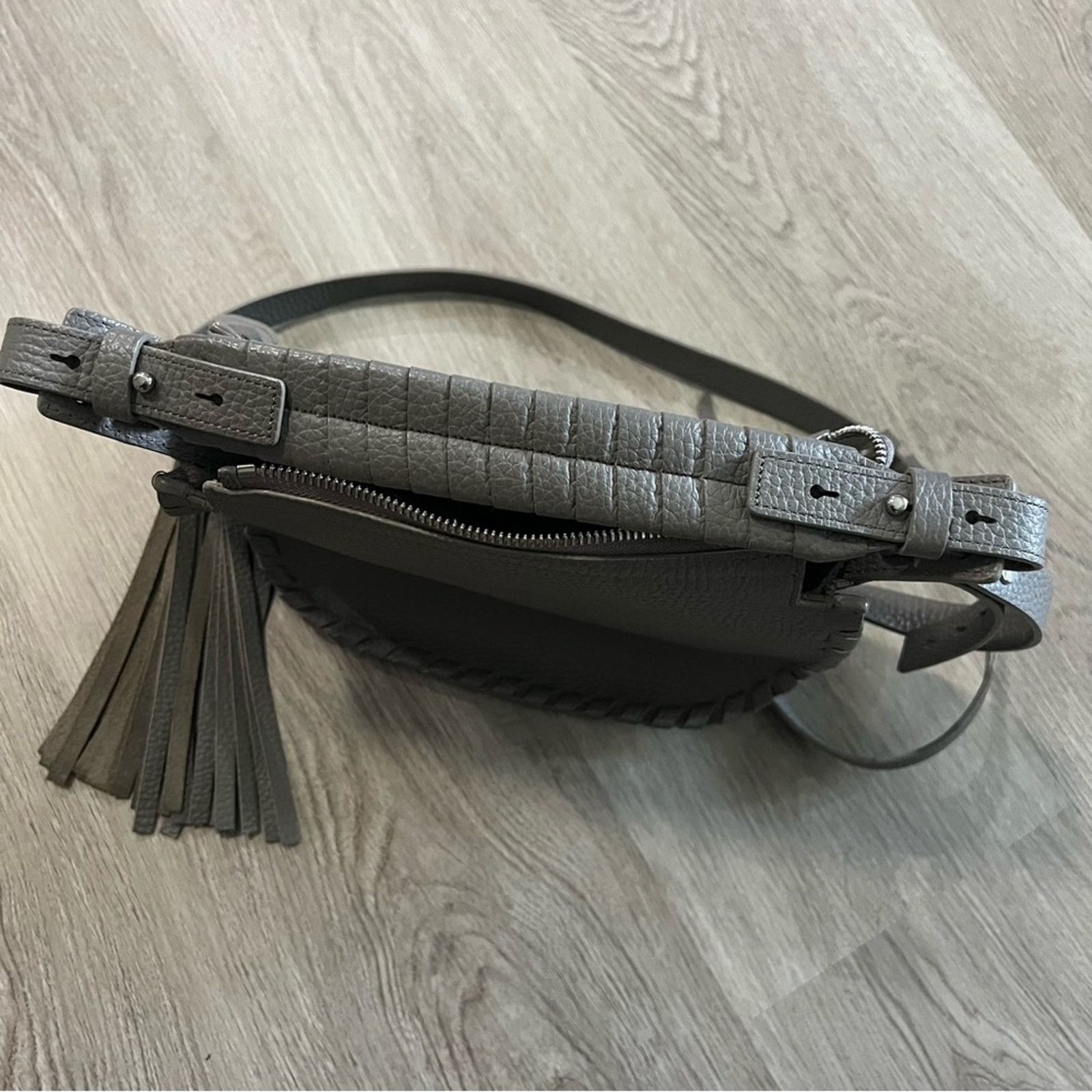 Allsaints All Saints Mori Lea Leather Crossbody Bag Tassel Pebbled Size ONE SIZE - 2 Thumbnail