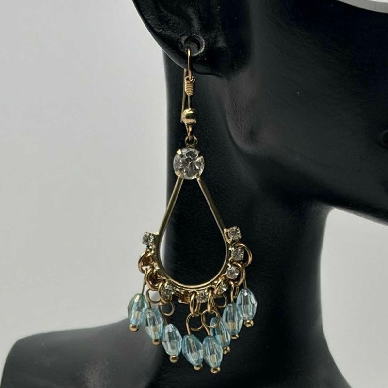 Other Gold & Blue Tassel Earrings Size ONE SIZE - 1 Thumbnail