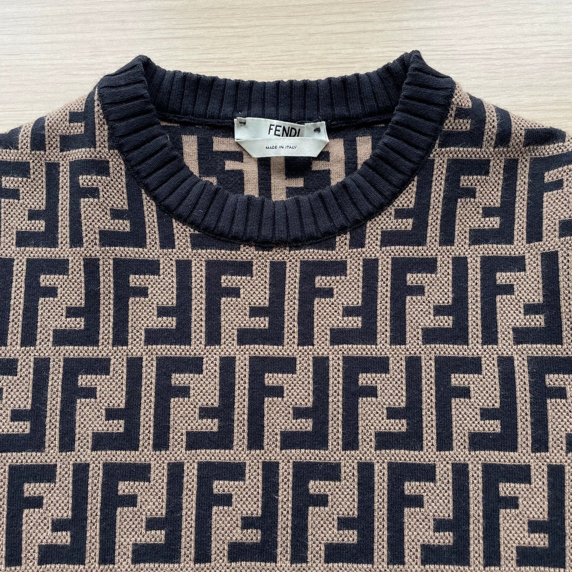 Fendi Fendi 99 New FF All-Over SS Knit Women's Brown 38 Size XS / US 0-2 / IT 36-38 - 2 Thumbnail