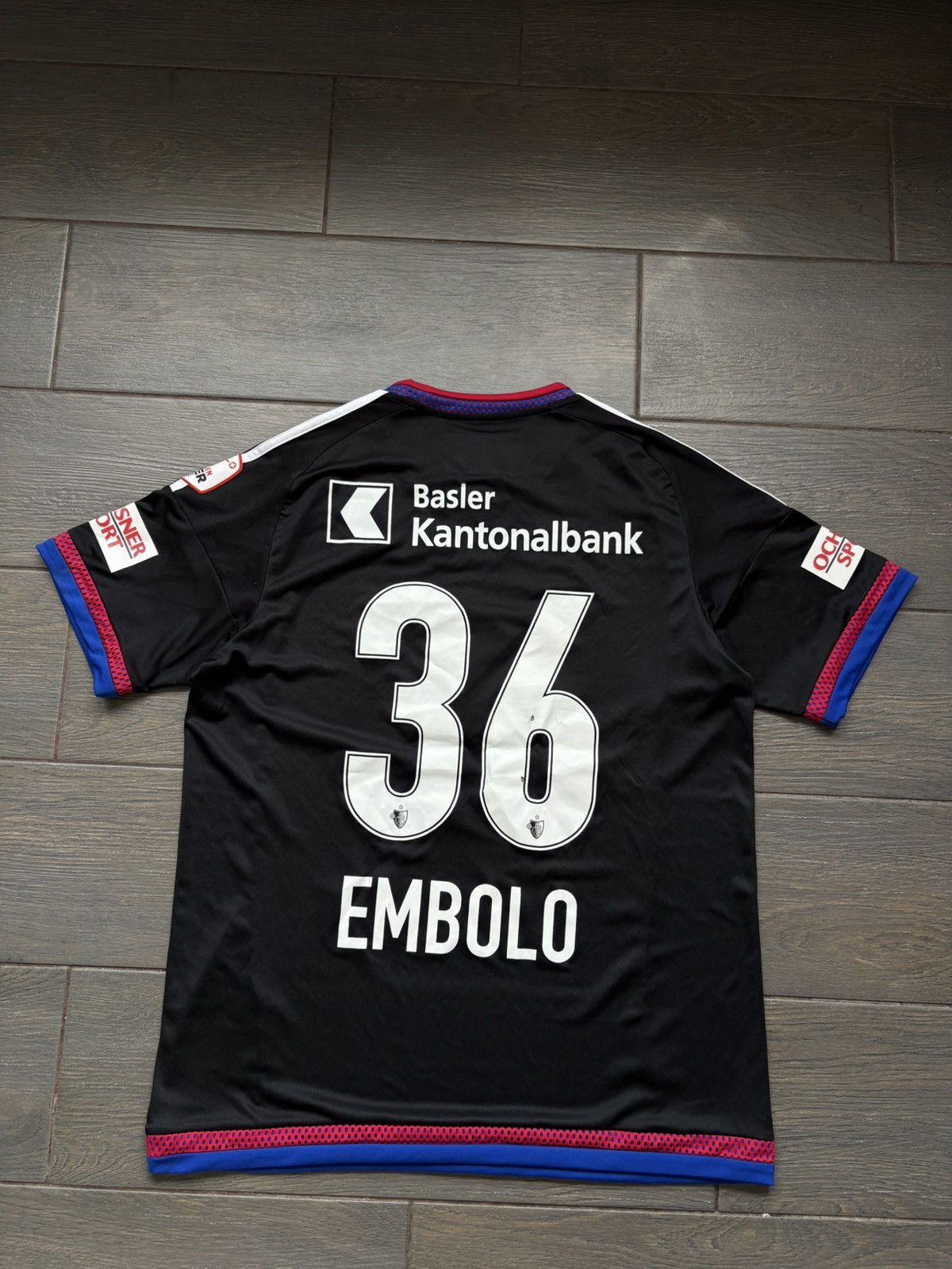 Adidas FC Basel 2015 Player Issue #36 Embolo Soccer Jersey