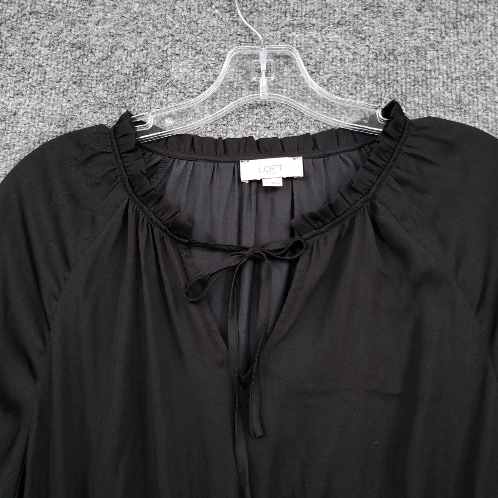 Loft LOFT Dress Womens 6 Black A-Line Smocked Waist Long Sleeve Lightweight Casual Dress Size M / US 6-8 / IT 42-44 - 5 Thumbnail