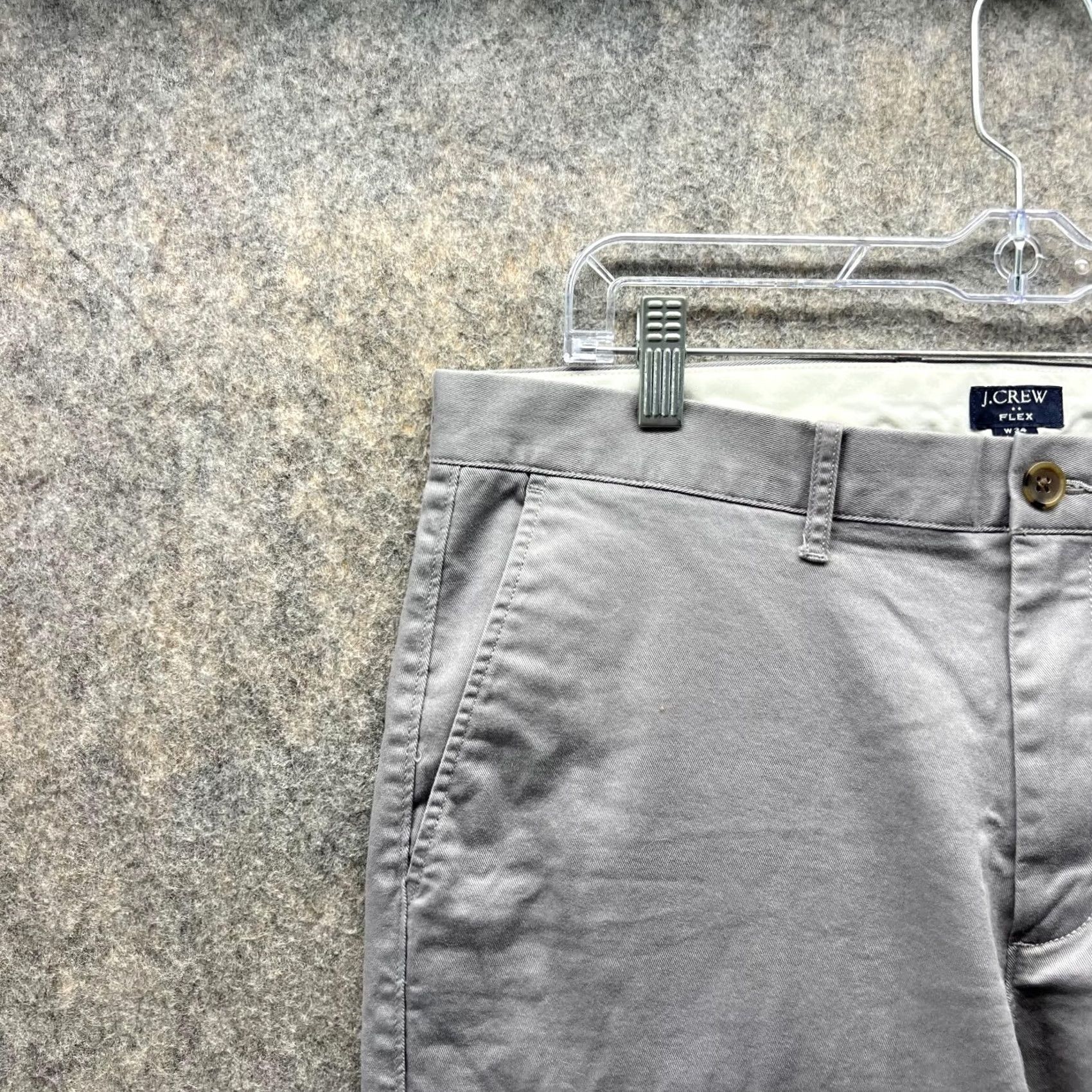 J.Crew J.CREW Pants Men 34x32 Gray Chino Flat Front Straight Fit Casual Business Formal Size US 34 / EU 50 - 3 Thumbnail