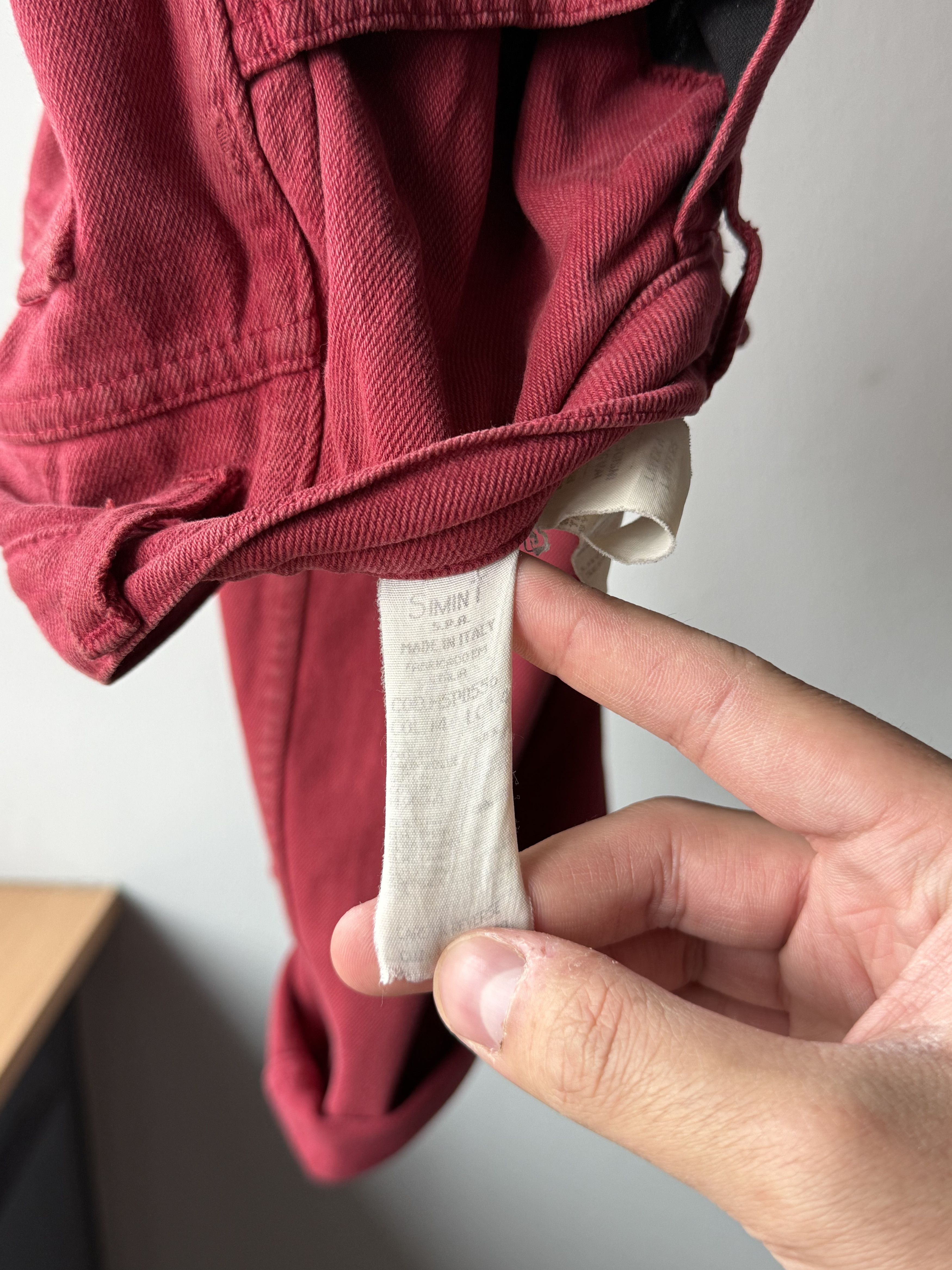 Armani × Giorgio Armani × Vintage Vintage 90's Armani Jeans Washed Red Logo Baggy Denim Pants Size US 30 / EU 46 - 13 Thumbnail