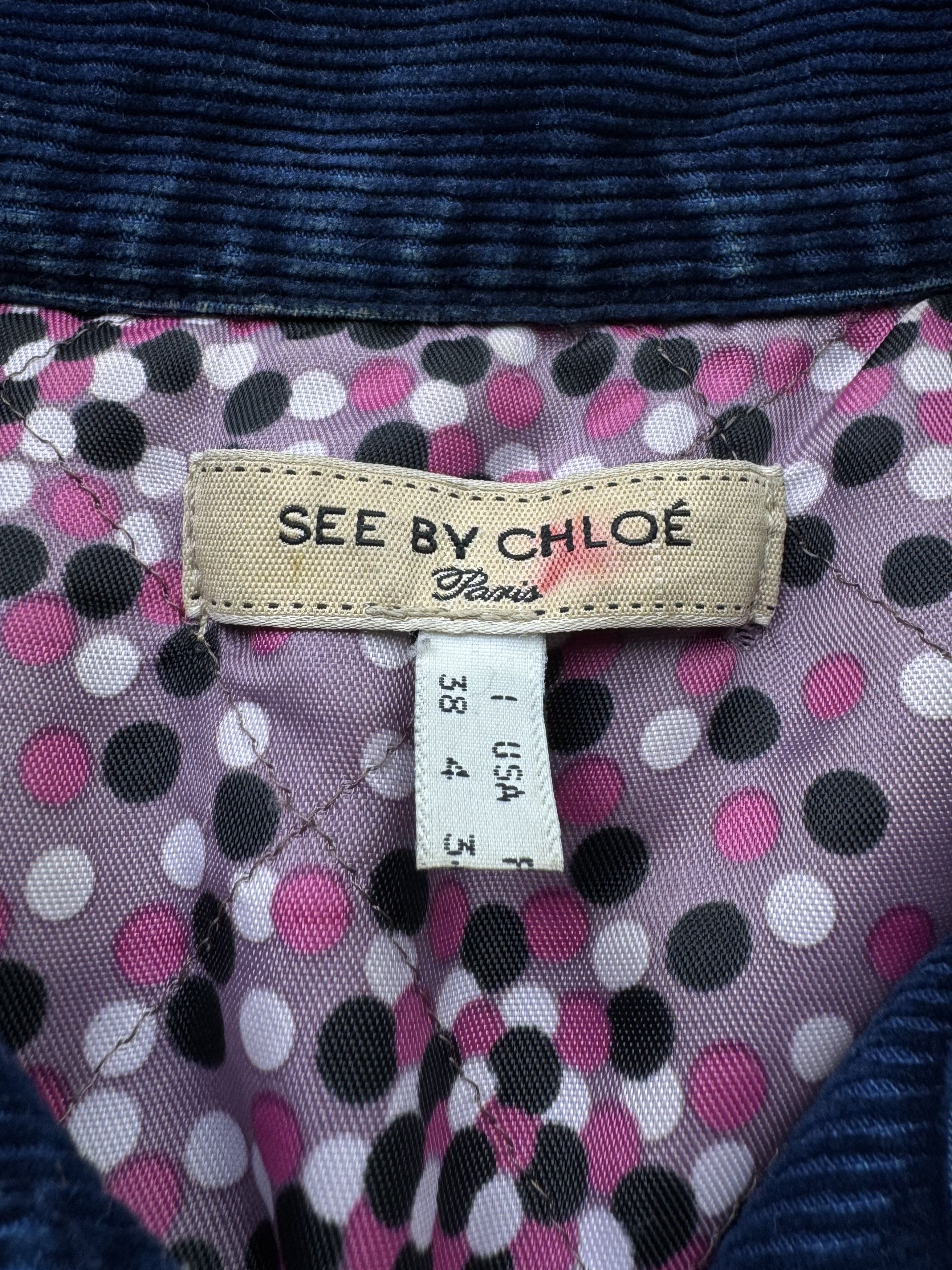 Chloe See by Chloe Vintage Cropped Corduroy Jacket (V172)(D10) Size XS / US 0-2 / IT 36-38 - 8 Thumbnail