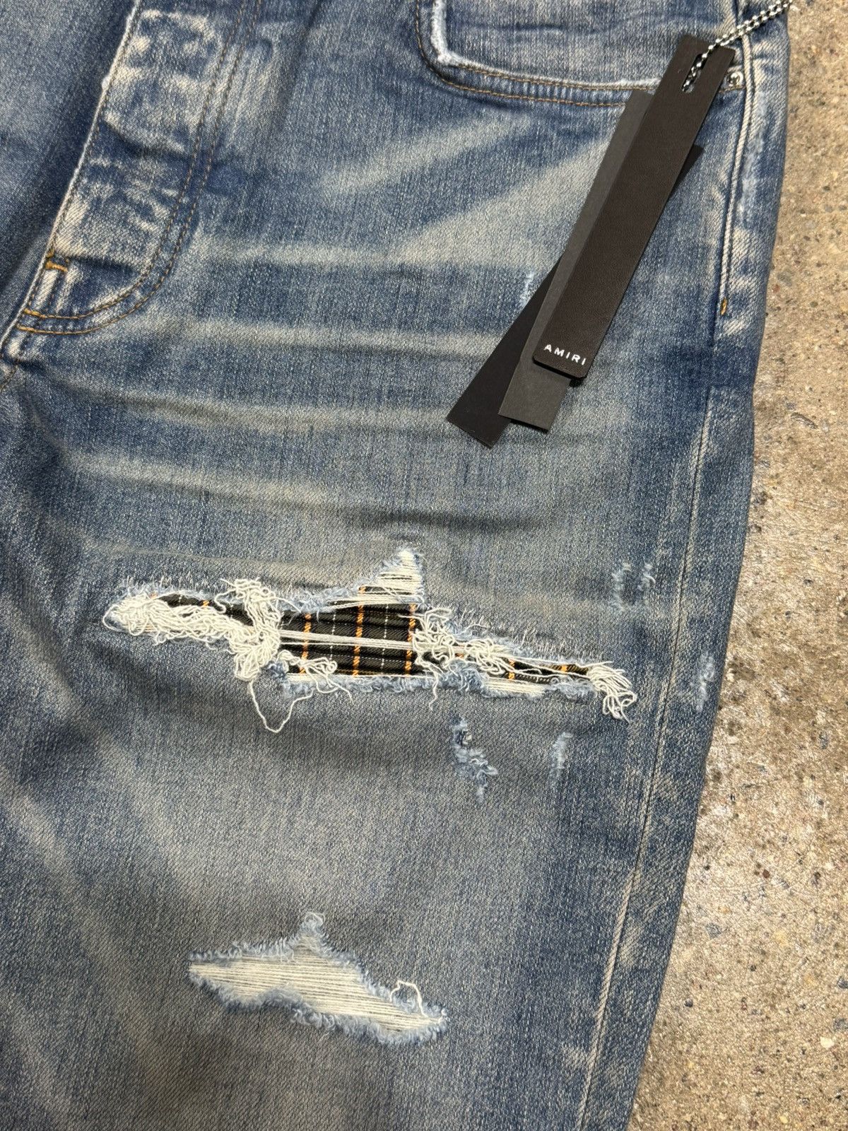 Amiri Amiri MX1 Neon Plaid Clay Indigo Jeans 1200$ Size US 33 - 3 Thumbnail
