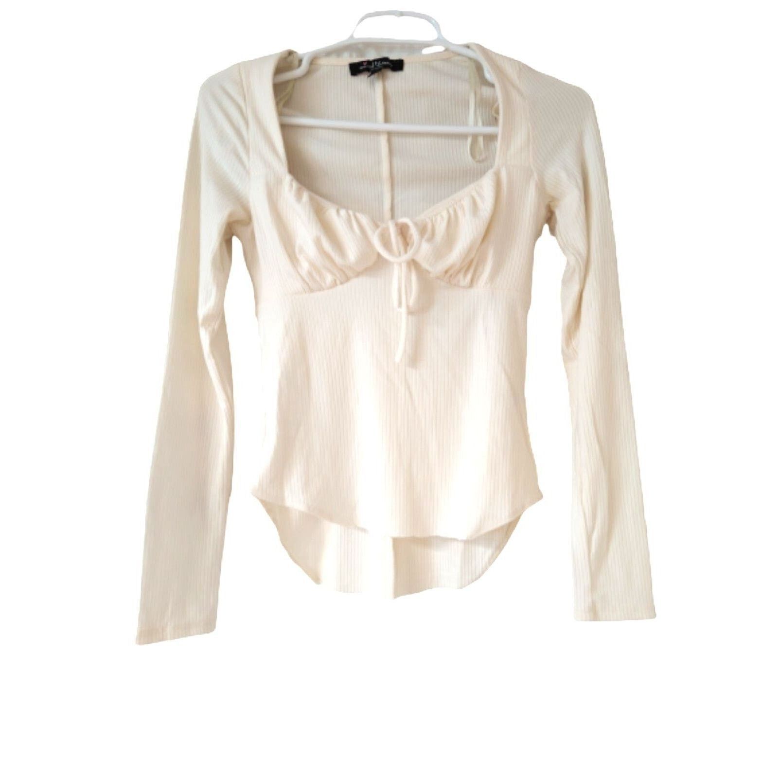 The Unbranded Brand Mixed threads Los Angeles long sleeve beige Crop top M Size M / US 6-8 / IT 42-44 - 1 Thumbnail