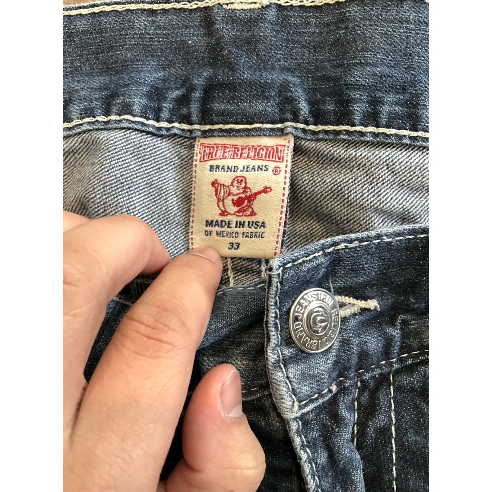 True Religion True Religion Jeans Womens Joey Twisted Flare Mid Rise 5-Pocket Denim USA Size 33 Blue Dark Wash 100% Cotton Logo Embroidered Zipper Button N/A Size 24" / US 00 / IT 34 - 5 Thumbnail