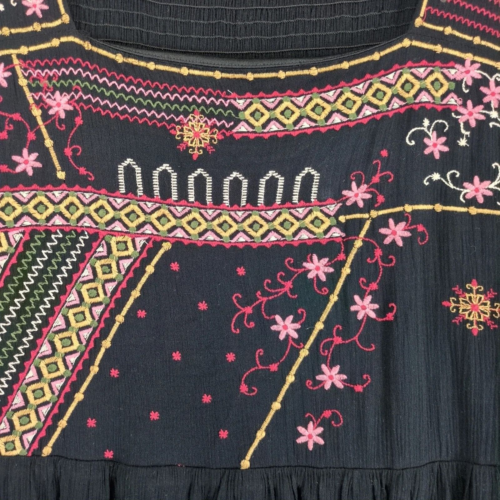 Other Savanna Jane Black Embroidered Dress Plus Size 1X Flared Slv Size XL / US 12-14 / IT 48-50 - 8 Thumbnail