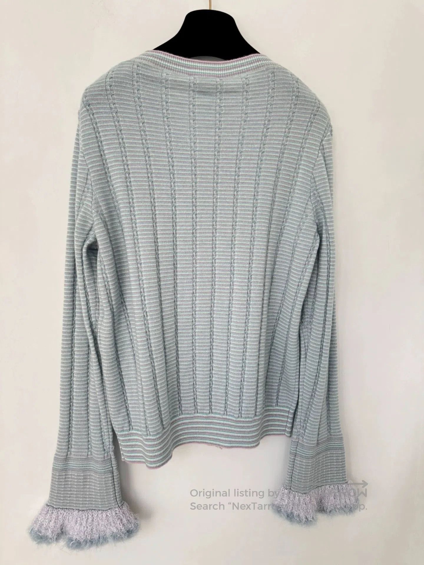 Chanel Chanel Blue Fuzzy Sleeve Knit Cardigan. Size US S / EU 44-46 / 1 - 2 Thumbnail
