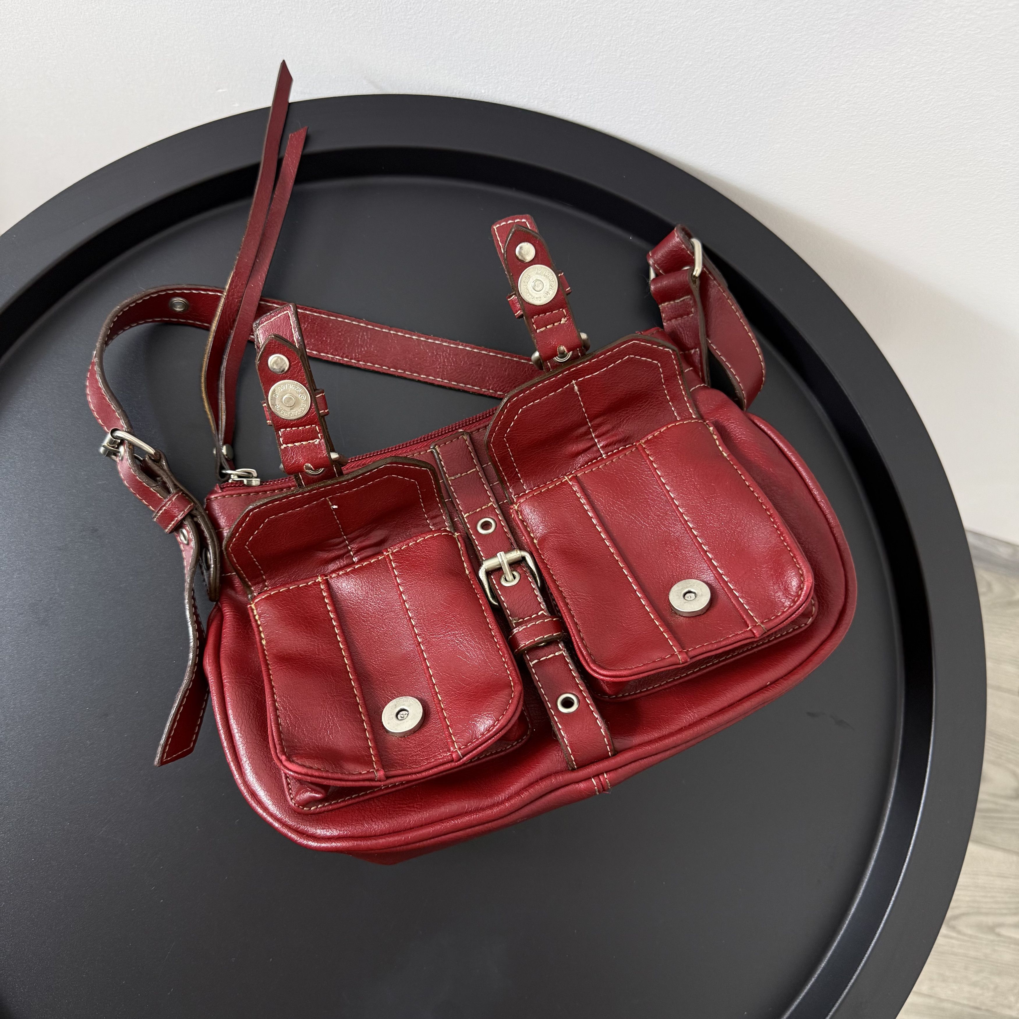 Vintage Vintage PURE Red Women's Shoulder Cargo Bag Size ONE SIZE - 7 Thumbnail